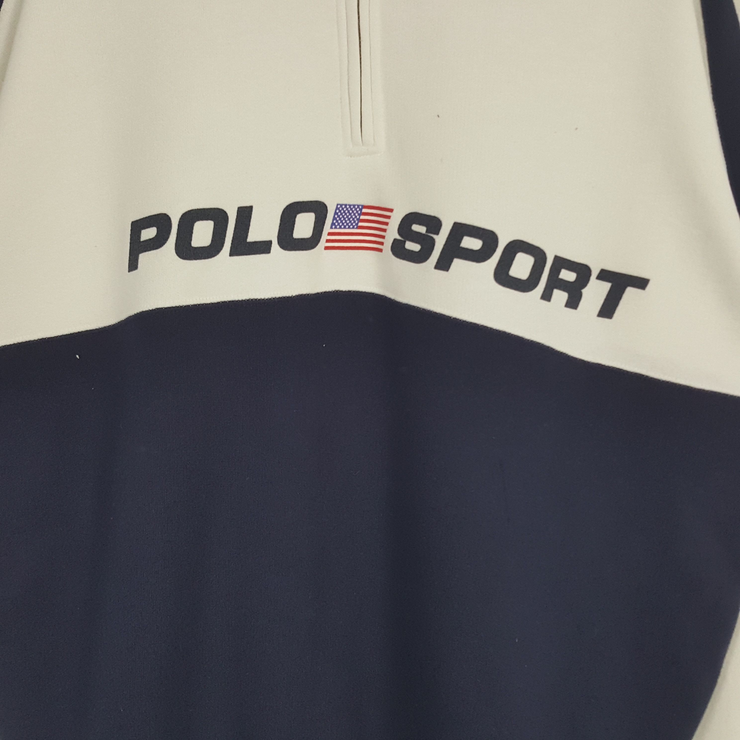 Polo Ralph Lauren × Vintage Vintage Polo Sports American Half Zipper Sweatshirt Size US XL / EU 56 / 4 - 2 Thumbnail