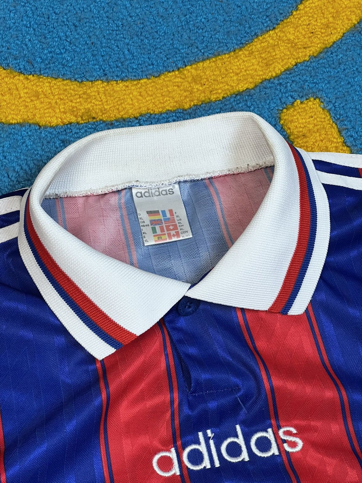 Adidas Vintage Adidas Bayern 1996-97 Home Red Blue Jersey Size US XL / EU 56 / 4 - 7 Thumbnail