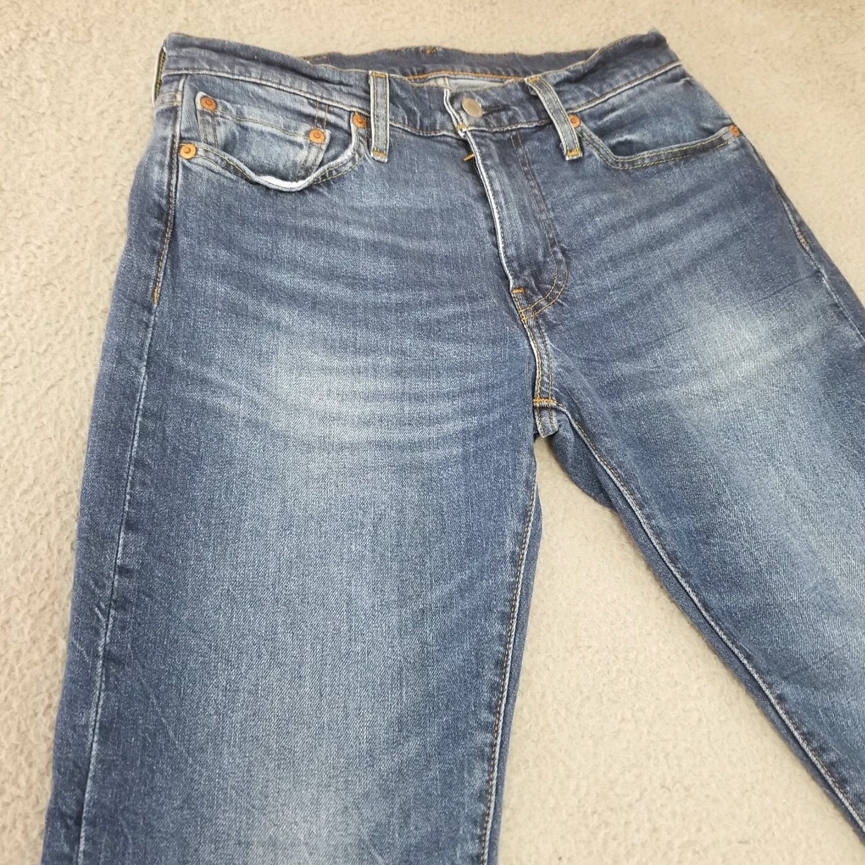 Levi's Levi's 512 Jeans Mens 29x30 Blue Straight Leg Cotton Premium Denim Stretch Regular 5-Pocket Design Belt Loops Zipper Button Size US 29 - 2 Thumbnail