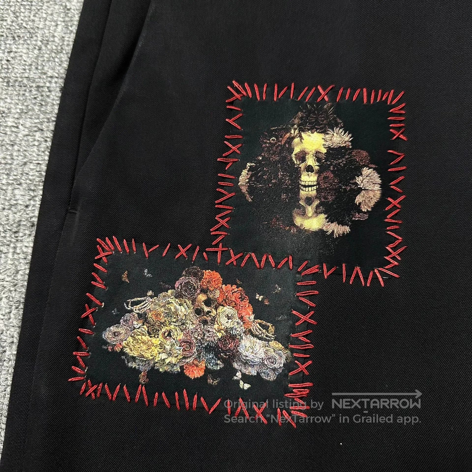 Dior Dior Homme 17ss Tetsu Kamei Rose Skull Wool Trousers. Size US 30 / EU 46 - 3 Thumbnail