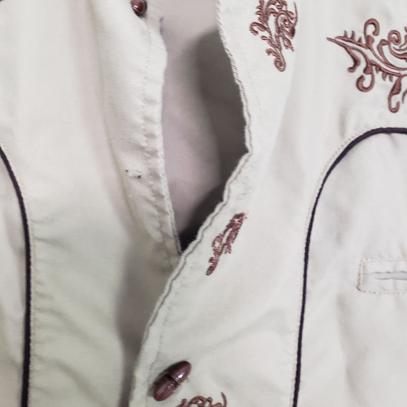Designer Rangers Legend Embroidered Shirt Mens Size Small Brown Size S / US 4 / IT 40 - 4 Thumbnail