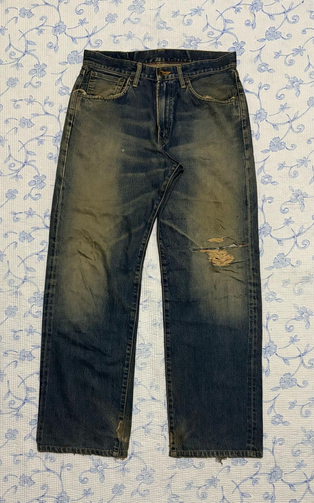 Edwin × Vintage Edwin Denim Pant Distressed Style made in Japan Size US 32 / EU 48 - 2 Thumbnail