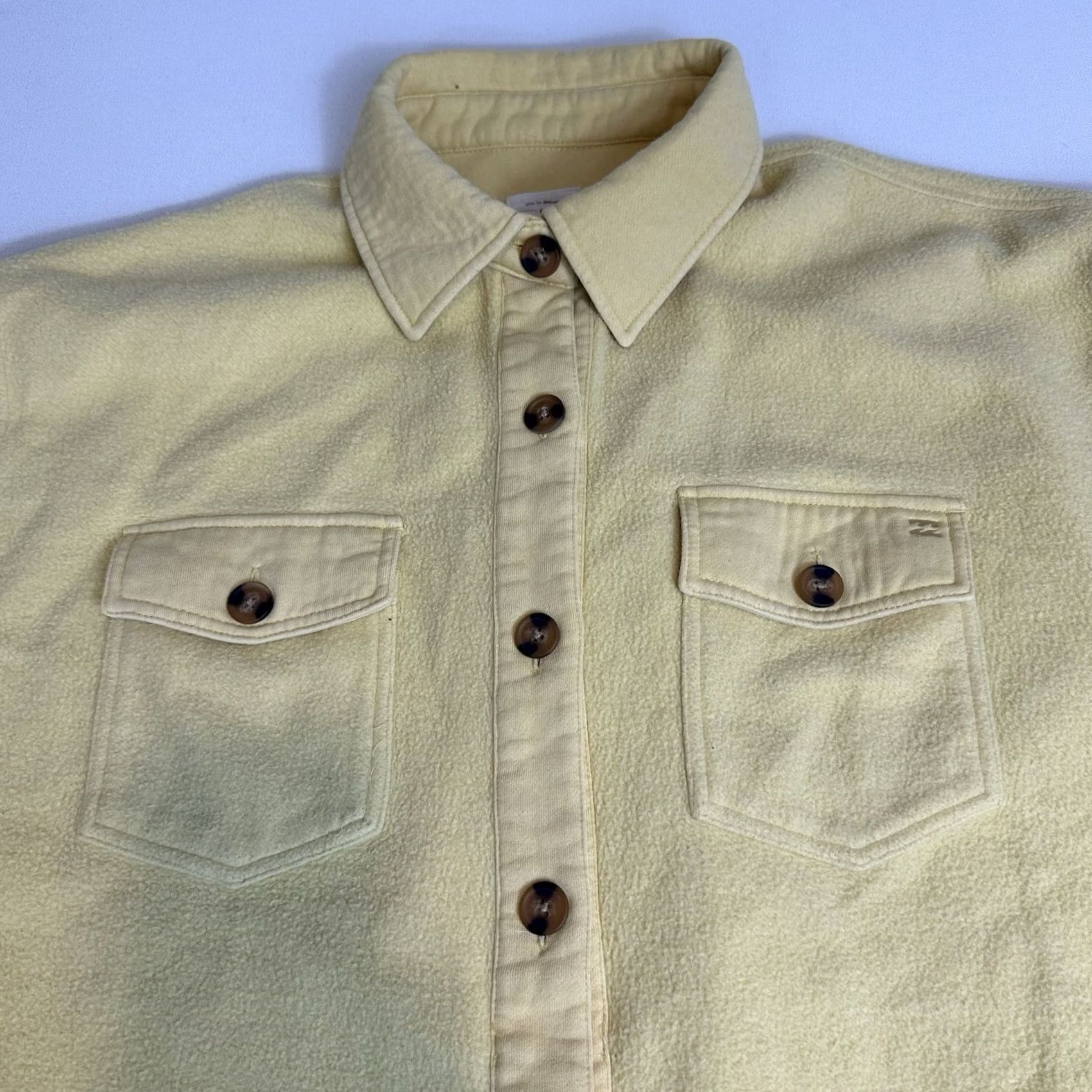 Billabong VINTAGE Billabong Anytime Shacket Oversized Button Up Jacket Yellow Womens L Shacket Size M / US 6-8 / IT 42-44 - 4 Thumbnail