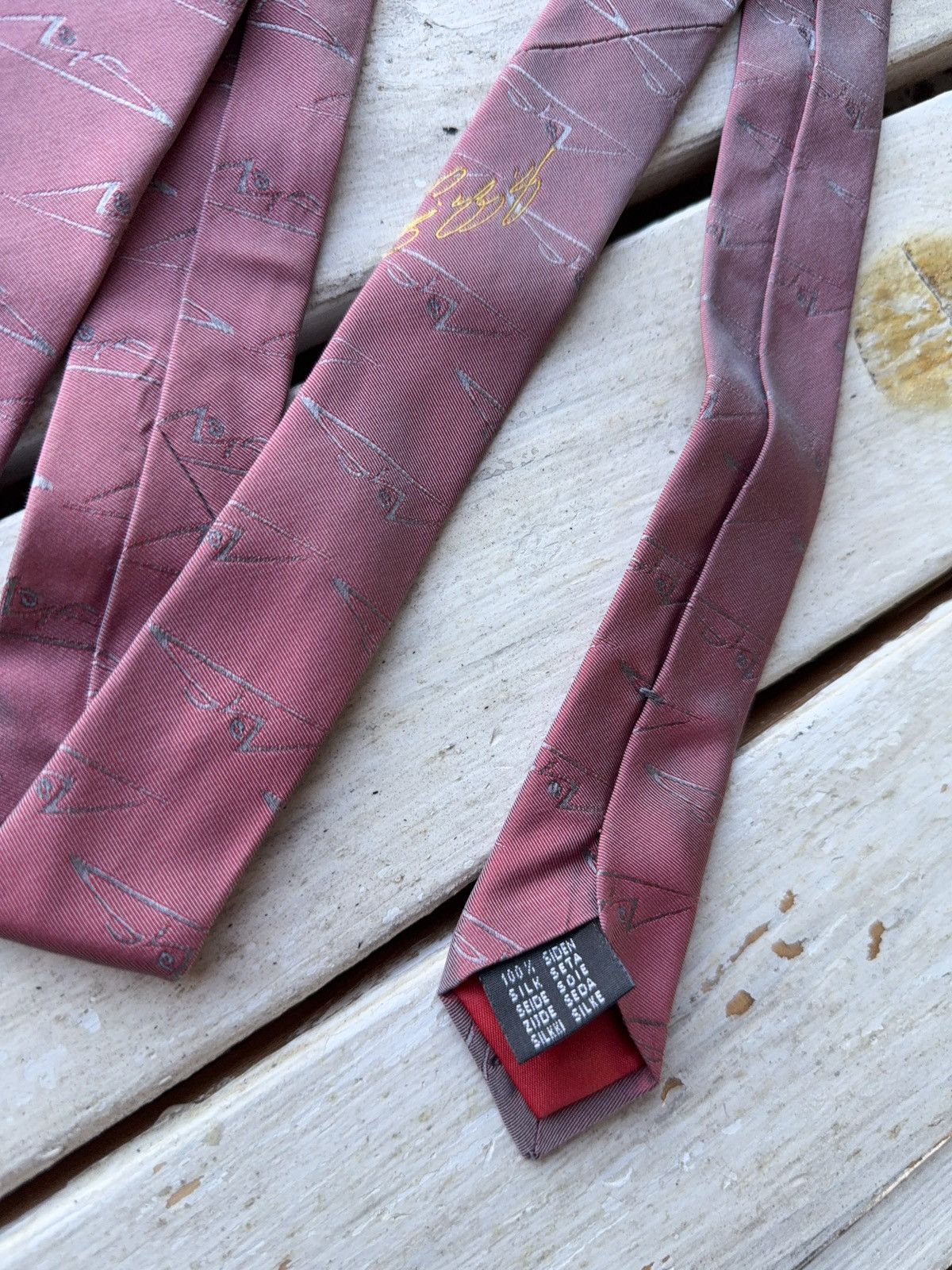 Ferrari × Vintage VNTG Michael Schumacher F1 Racing Tie Signature Logo Print Size ONE SIZE - 4 Thumbnail