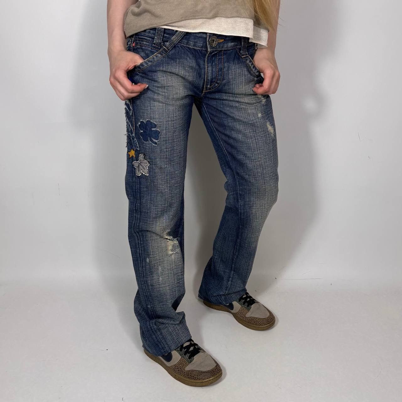 Miss Sixty Vintage Y2K Miss Sixty Japanese Patchwork Style Retro Jeans Size 29" - 2 Thumbnail