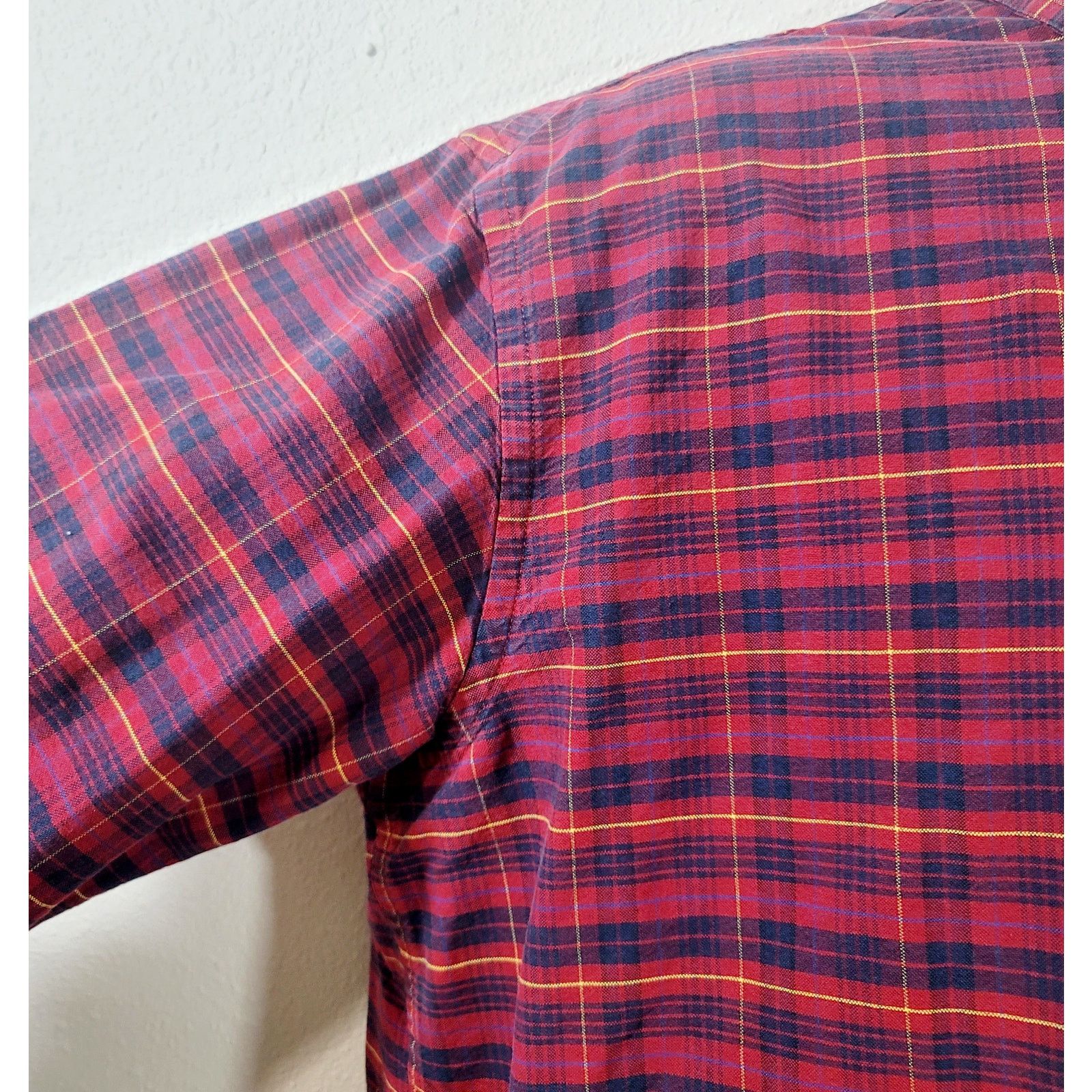 John Ashford John Ashford Red Blue Plaid Button Up Denim Shirt XL Tall Size US XL / EU 56 / 4 - 2 Thumbnail