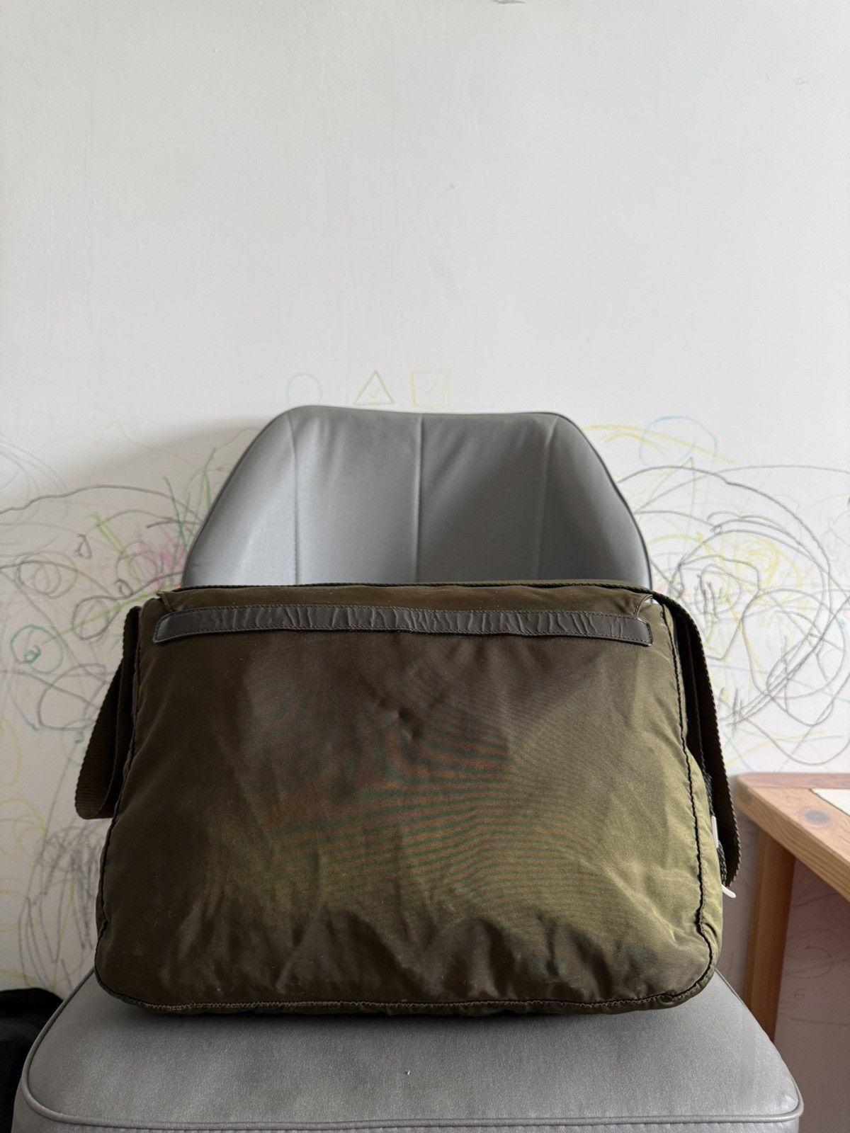 Prada Vintage Prada Army Green Large Sling Messenger Bag Size ONE SIZE - 3 Thumbnail