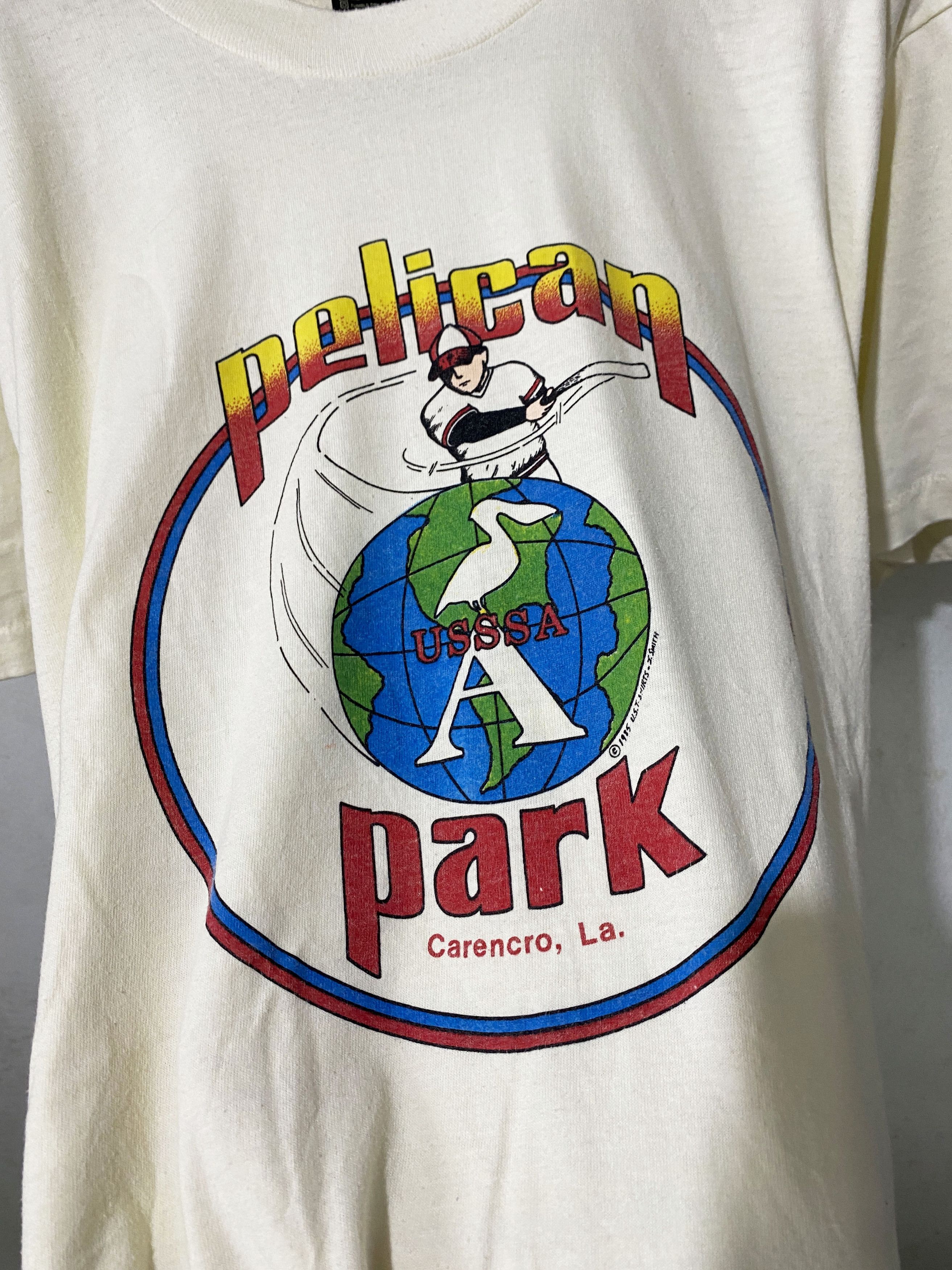 Vintage 1985 Pelican usssa Park Baseball T-shirt