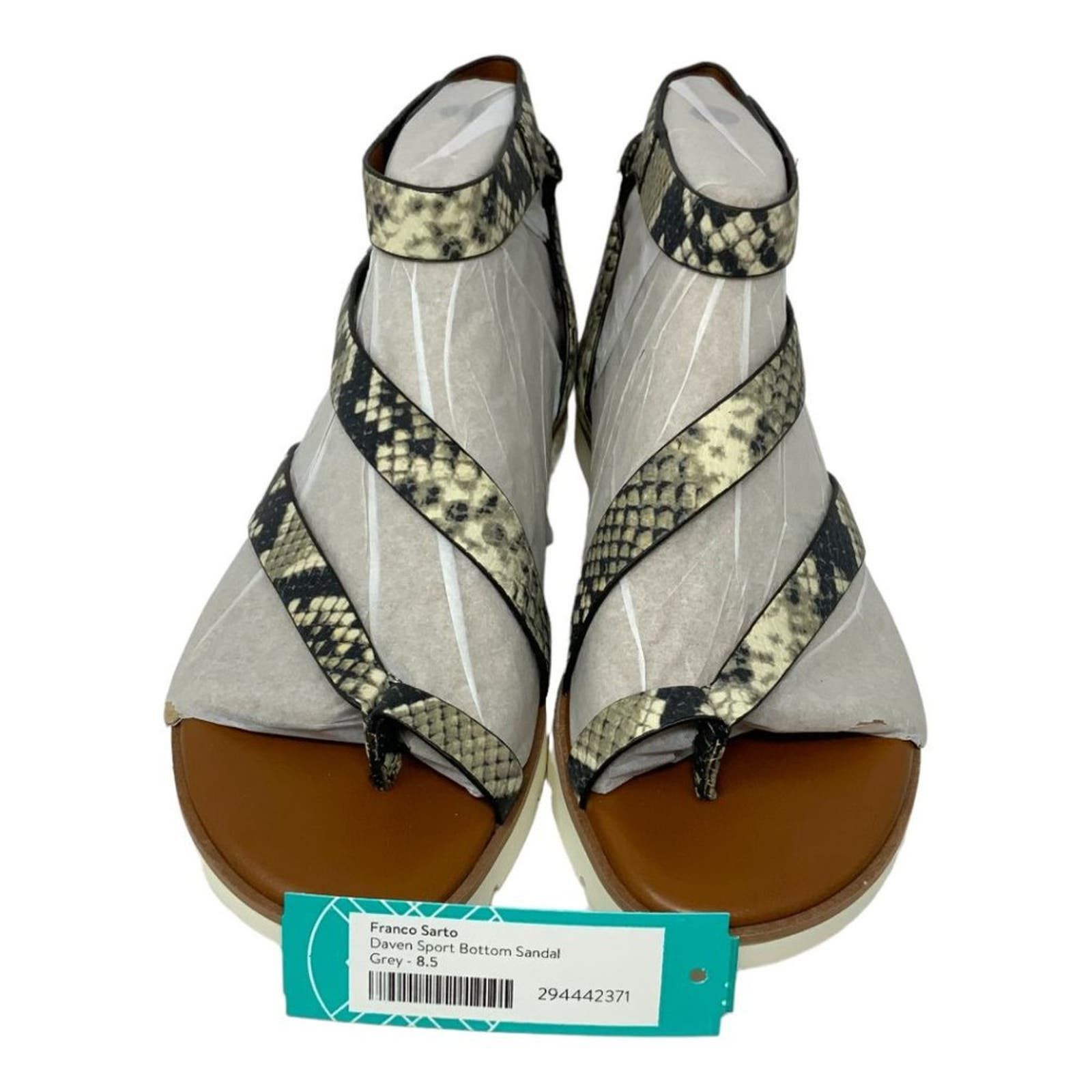 Franco Sarto Daven Sandal Snake Faux Leather Sz NWT $110
