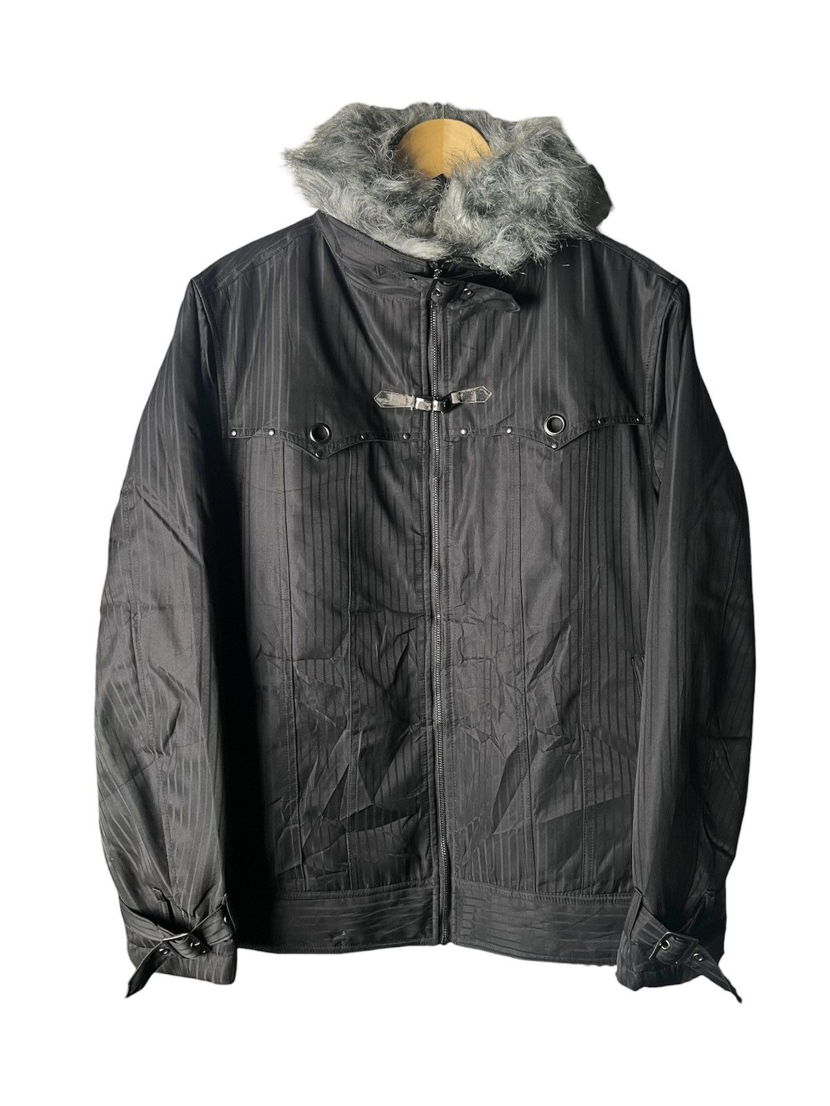 Japanese Brand Splendid Satisfaction Bondage Fur Biker Jacket Vkei Iswn Lgb Size US L / EU 52-54 / 3 - 1 Thumbnail