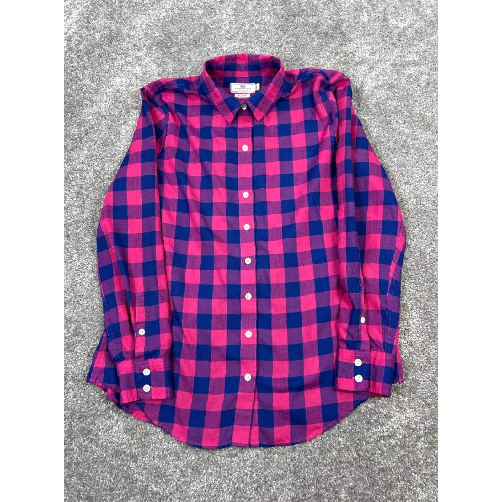 Vineyard Vines VINEYARD VINES Shirt Womens 6 Pink Blue Button Up Casual Plaid Long Sleeve 6 Pink Womens Size M / US 6-8 / IT 42-44 - 2 Thumbnail