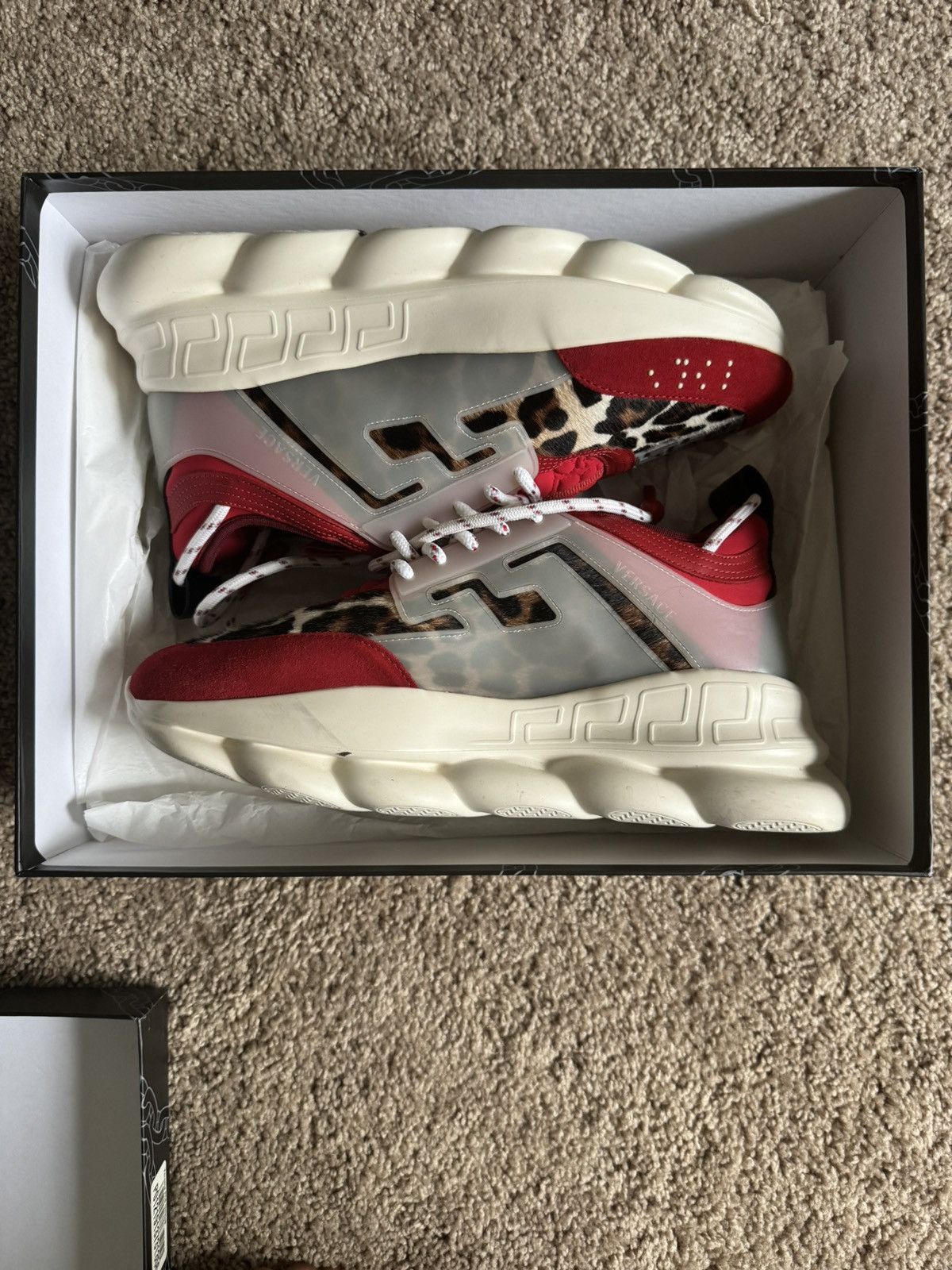Versace Versace Chain Reaction ‘Red Leopard Print’ Size US 10 / EU 43 - 2 Thumbnail