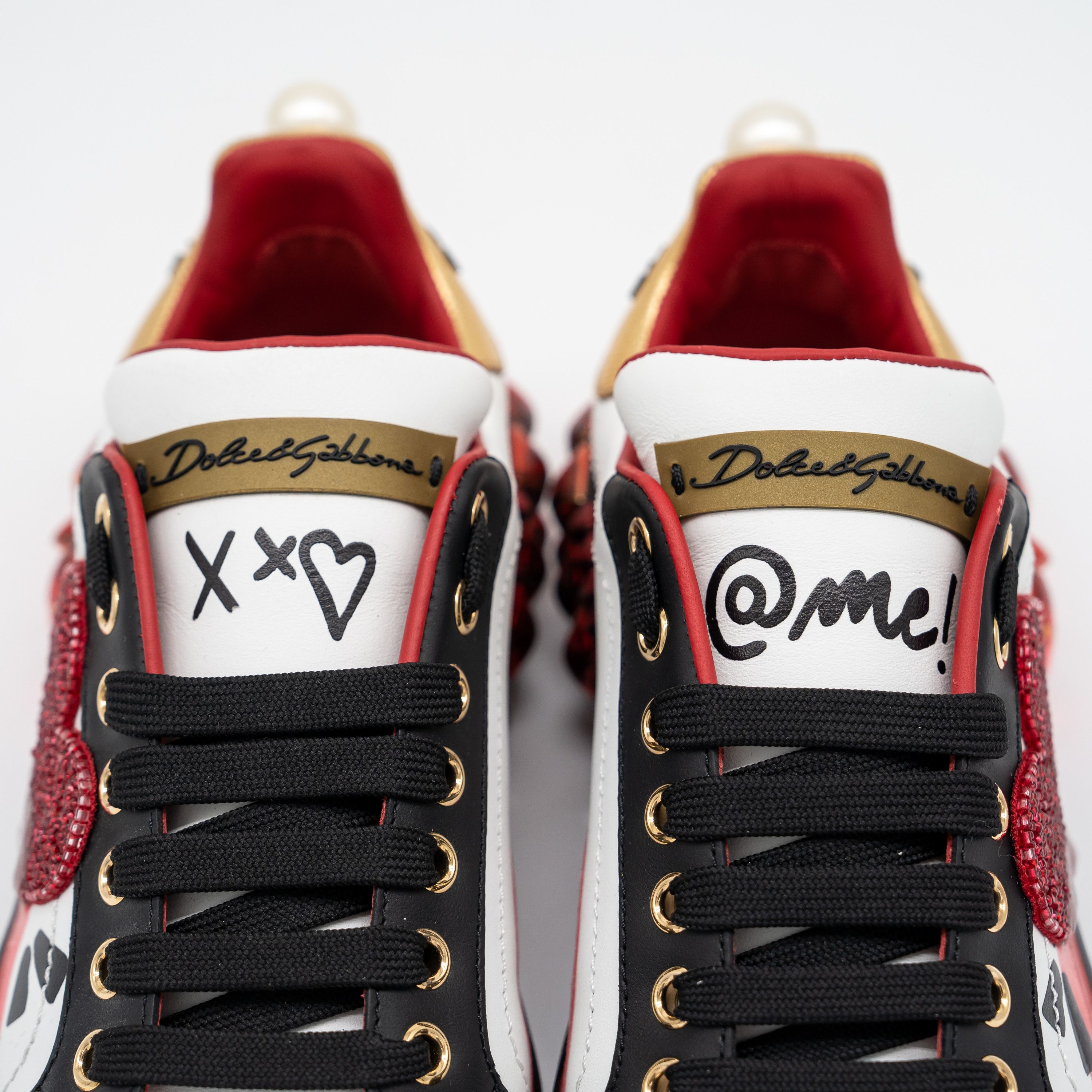 Dolce & Gabbana Dolce & Gabbana Portofino Heart Sneakers Crystals Red Melt Size US 6.5 / IT 36.5 - 8 Thumbnail