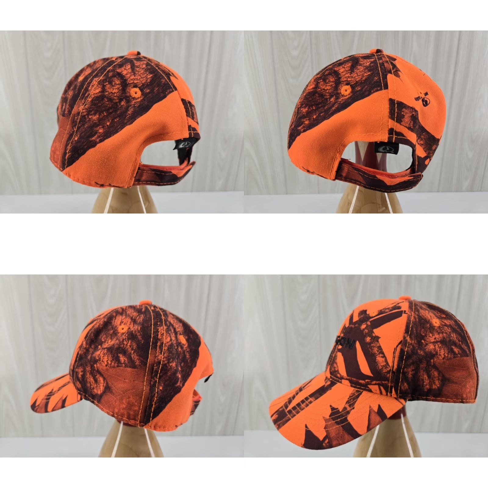 Vintage VINTAGE Mossy Oak Ergon Men's Safety Orange Hunting Cap Camo Baseball Cap Adjustable Orange Camouflage Men Size ONE SIZE - 8 Thumbnail