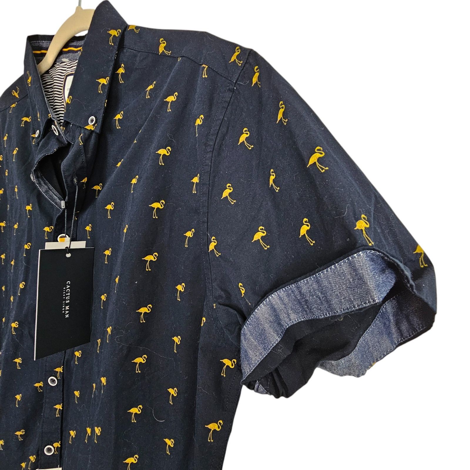 Dee And Ricky Ricky Singh Mens Flamingo Print Shirt L Preppy Beach Resort Size US L / EU 52-54 / 3 - 4 Thumbnail