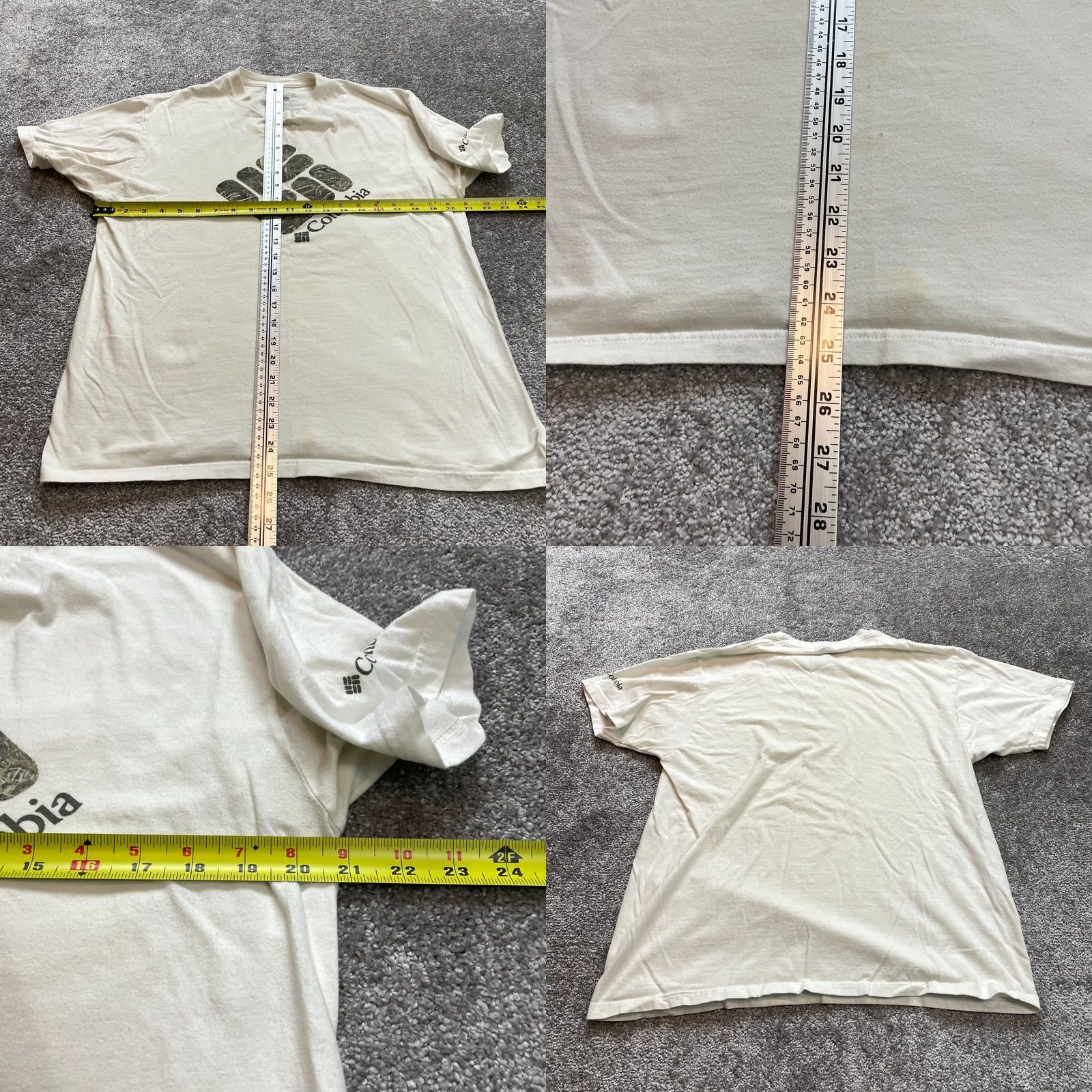 Logo 7 Columbia Shirt Mens Large White Short Sleeve Cotton Logo Outdoor Hiking Adult Size US L / EU 52-54 / 3 - 8 Thumbnail
