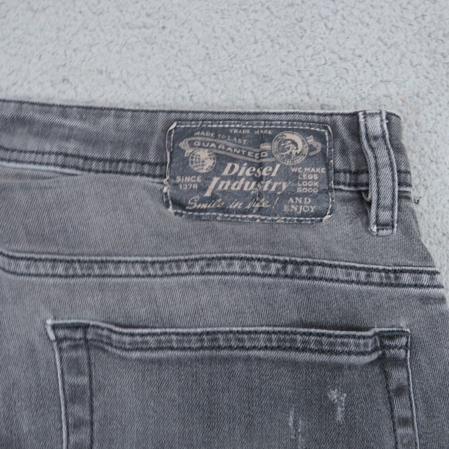 Diesel Diesel Jeans Mens 34x28 Thavar XP Slim Skinny Distressed Grey Wash R38O6 Stretch Jeans Size US 34 / EU 50 - 4 Thumbnail