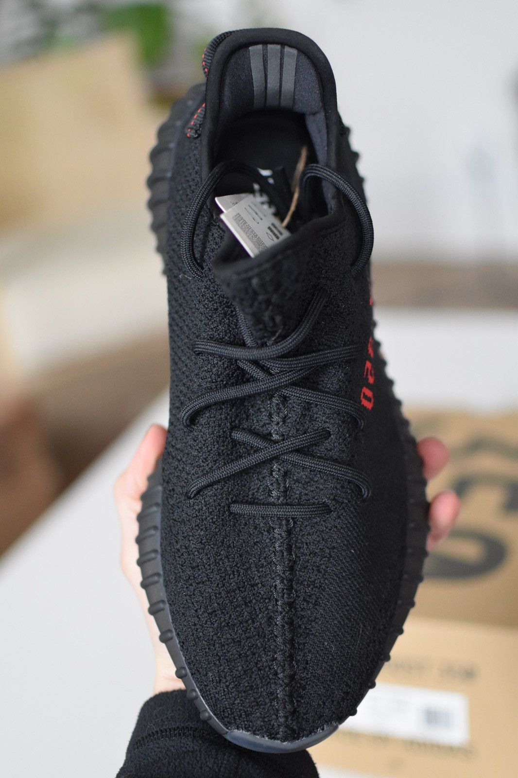 Adidas × Kanye West DS Yeezy Boost 350 V2 Black/Red Size US 10 / EU 43 - 6 Thumbnail