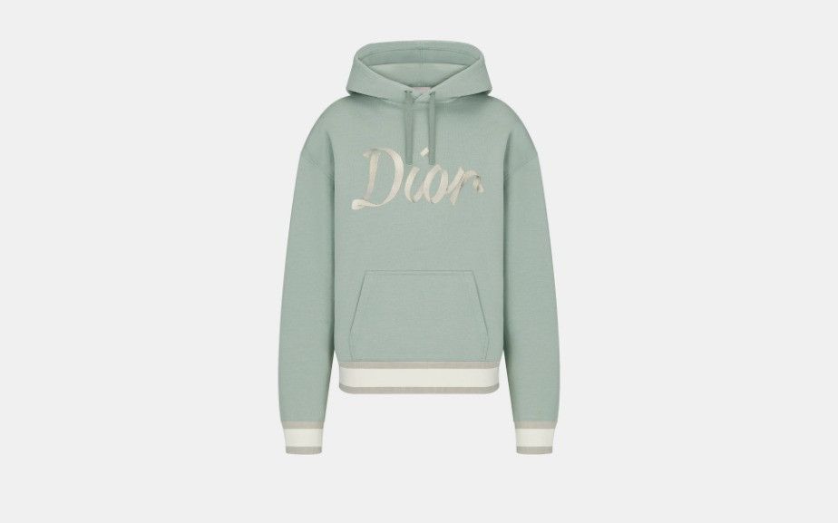 image of Dior O1W1Db10324 Oversized Hooded Sweatshirts In Light Green, Men's (Size Small)