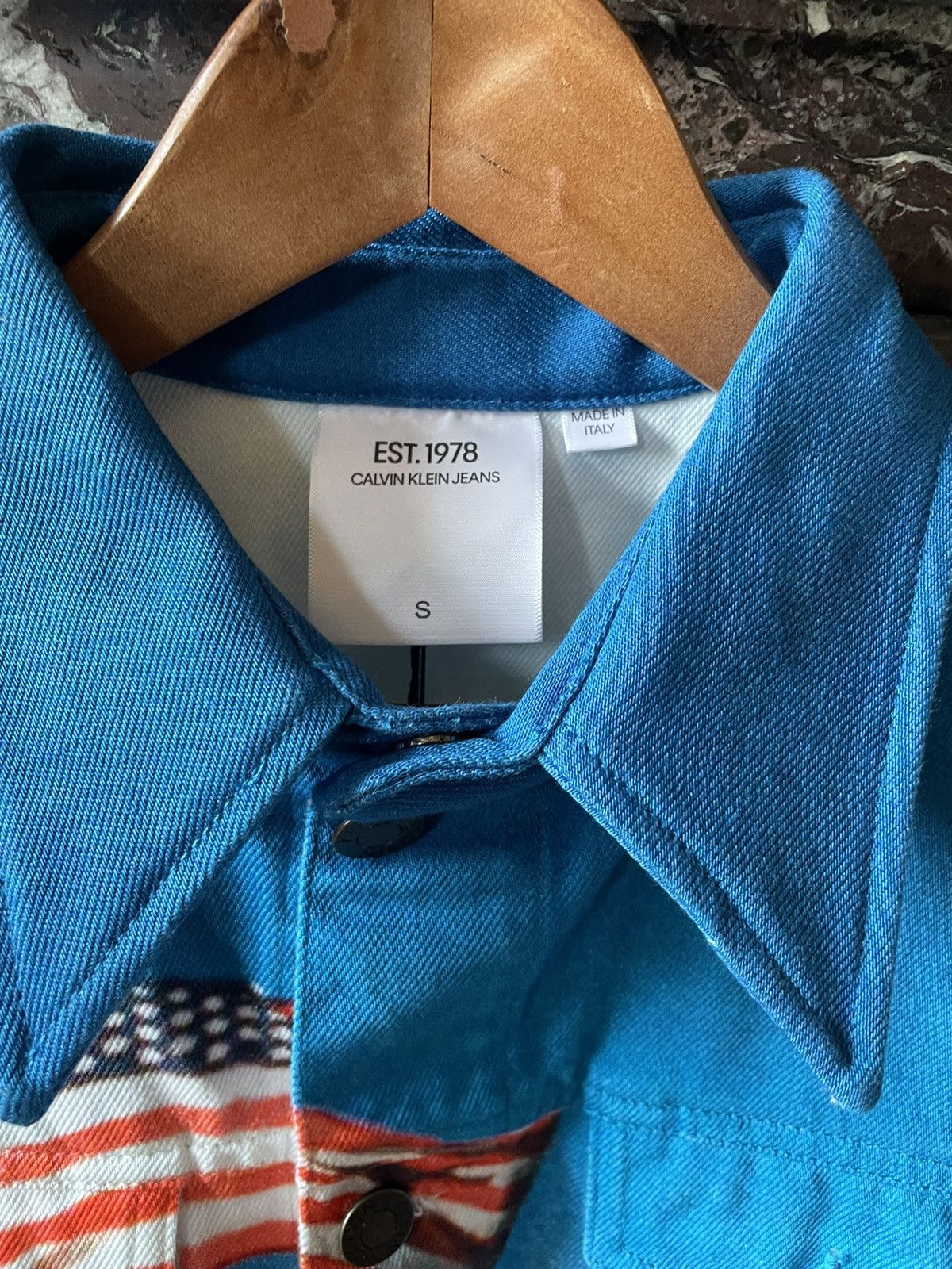 Calvin Klein 205W39NYC Schoolhouse Printed Denim Jacket Size US S / EU 44-46 / 1 - 2 Thumbnail