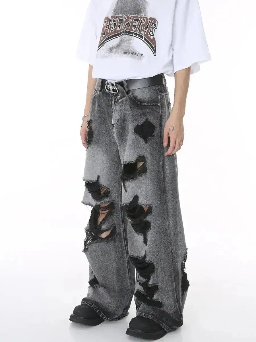 Japanese Brand High street hip-hop ripped jeans Size US 32 / EU 48 - 1 Thumbnail