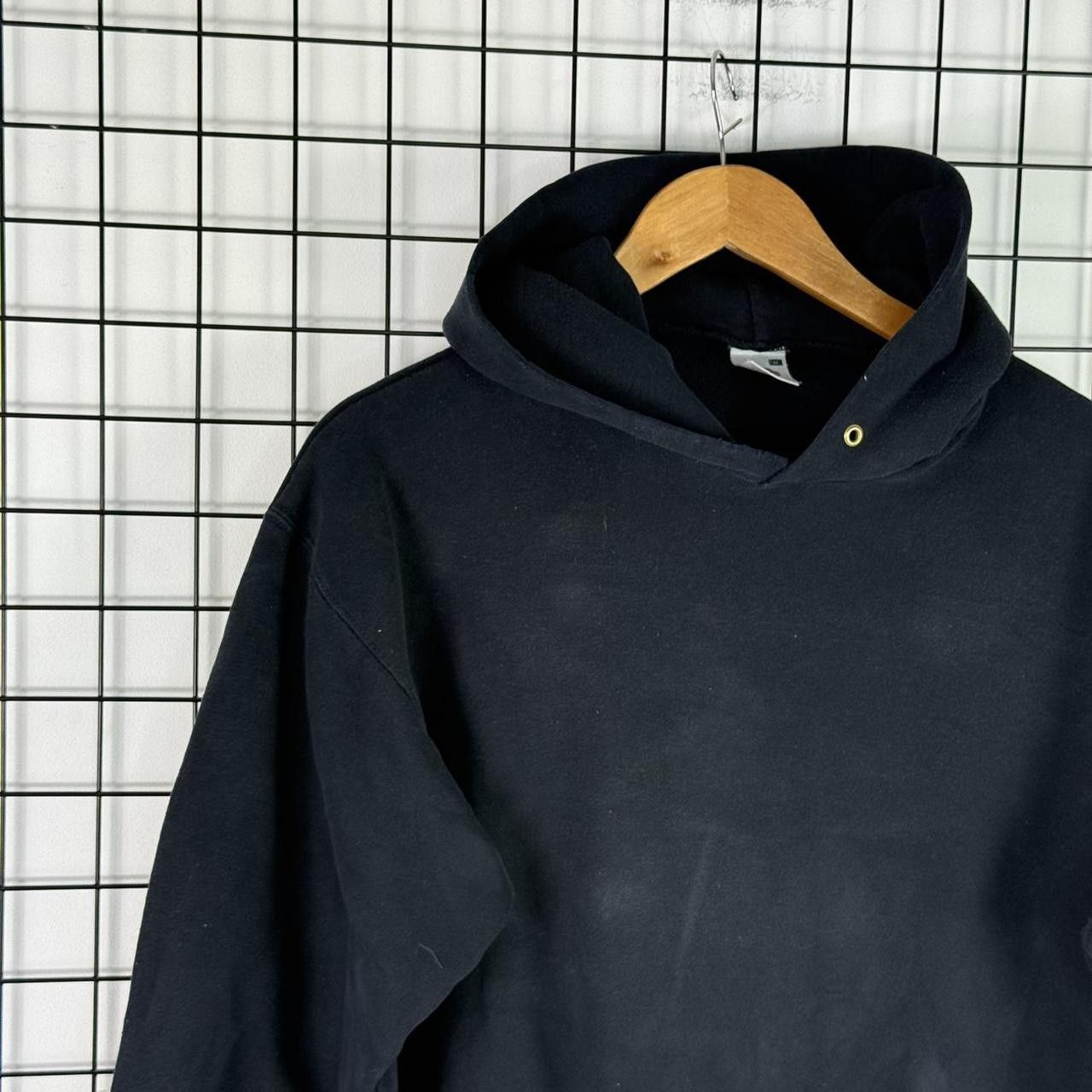 Vintage Fruit of the loom FOTL Hoodie Black Vintage 90s BLANK Size US L / EU 52-54 / 3 - 3 Thumbnail