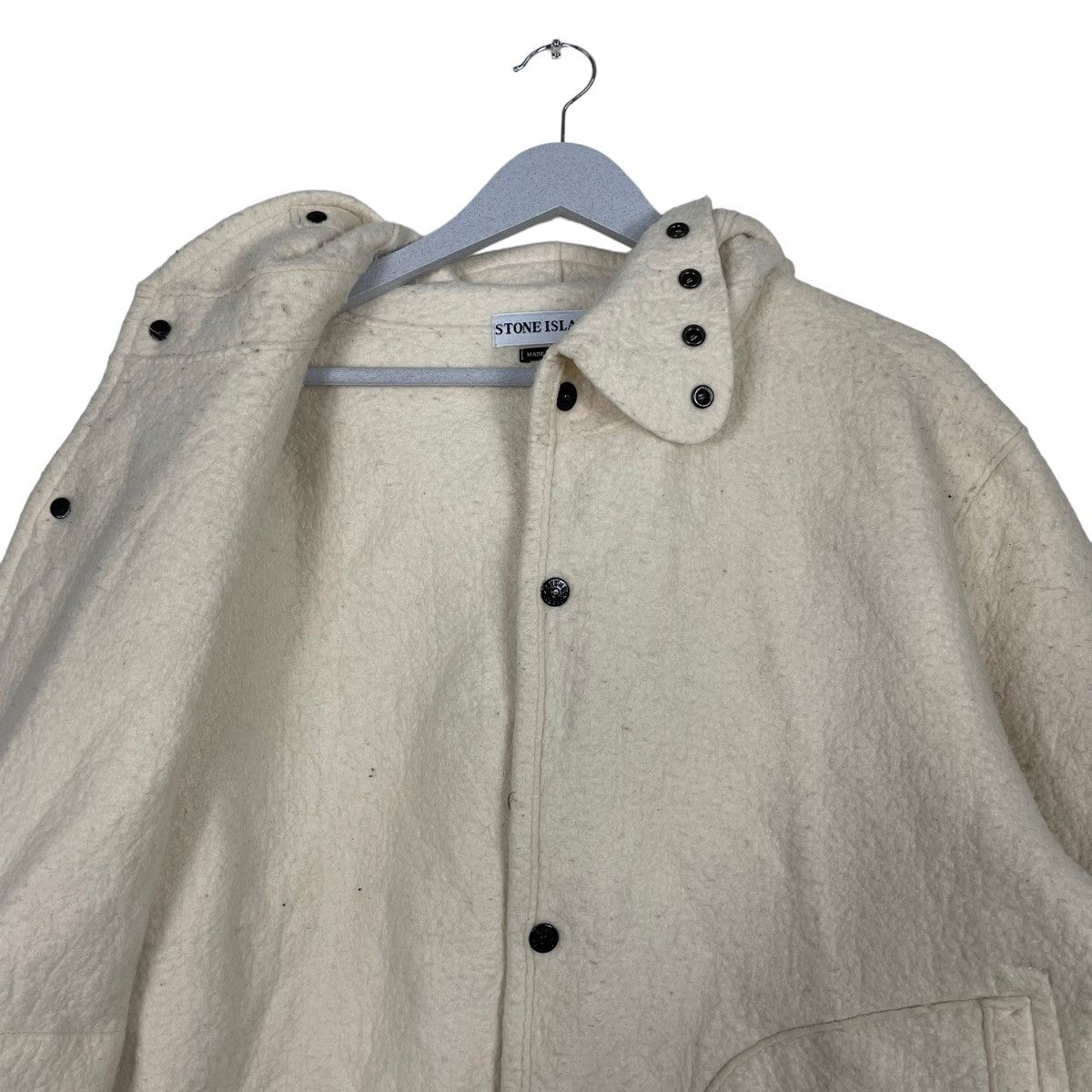 Massimo Osti × Stone Island 💥AW2003 STONE ISLAND SHERPA BUTTON JACKET Size US L / EU 52-54 / 3 - 10 Thumbnail