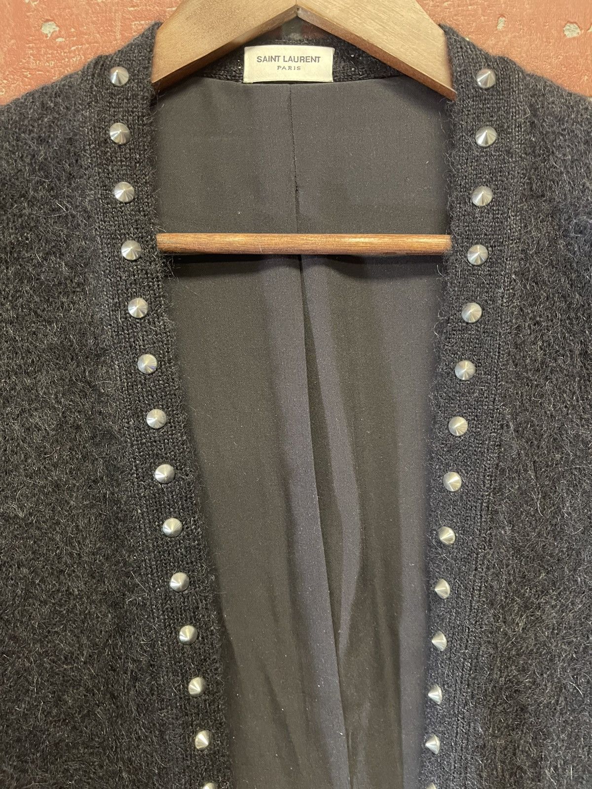 Saint Laurent Paris Size M - Saint Laurent Fall 2016 Studded Mohair Cardigan Size M / US 6-8 / IT 42-44 - 4 Thumbnail