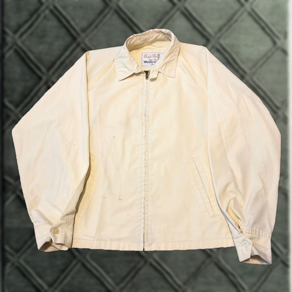 Van Heusen VINTAGE Arnold Palmer Van Heusen Windbreaker Full Zip Jacket Cream Size 38-40 Adult M/L Ivory 1960s Mens Size US S / EU 44-46 / 1 - 1 Thumbnail