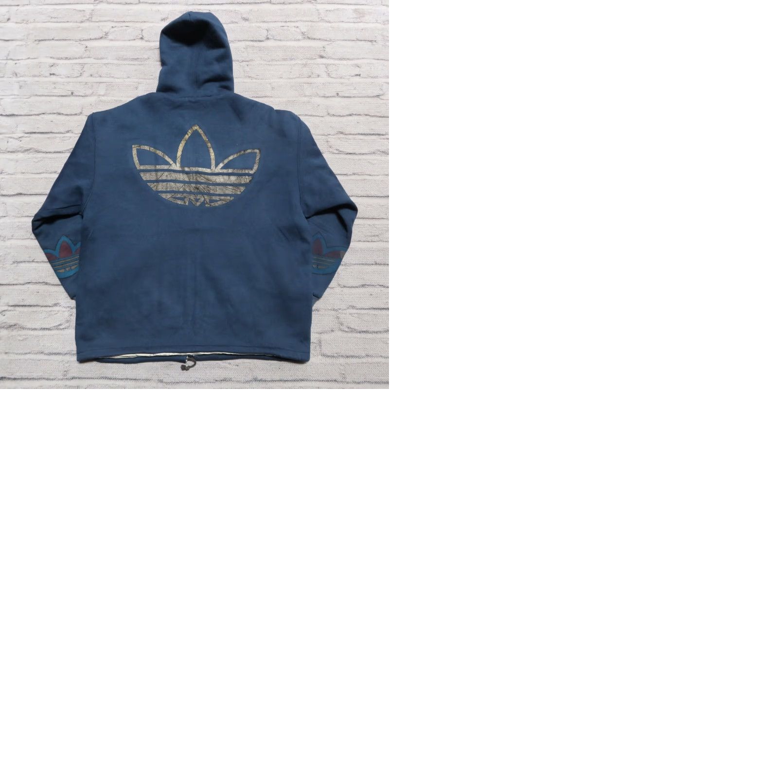 Adidas VINTAGE Adidas Trefoil Big Logo Hoodie Shirt Navy 90s Mens Large Size US L / EU 52-54 / 3 - 9 Thumbnail