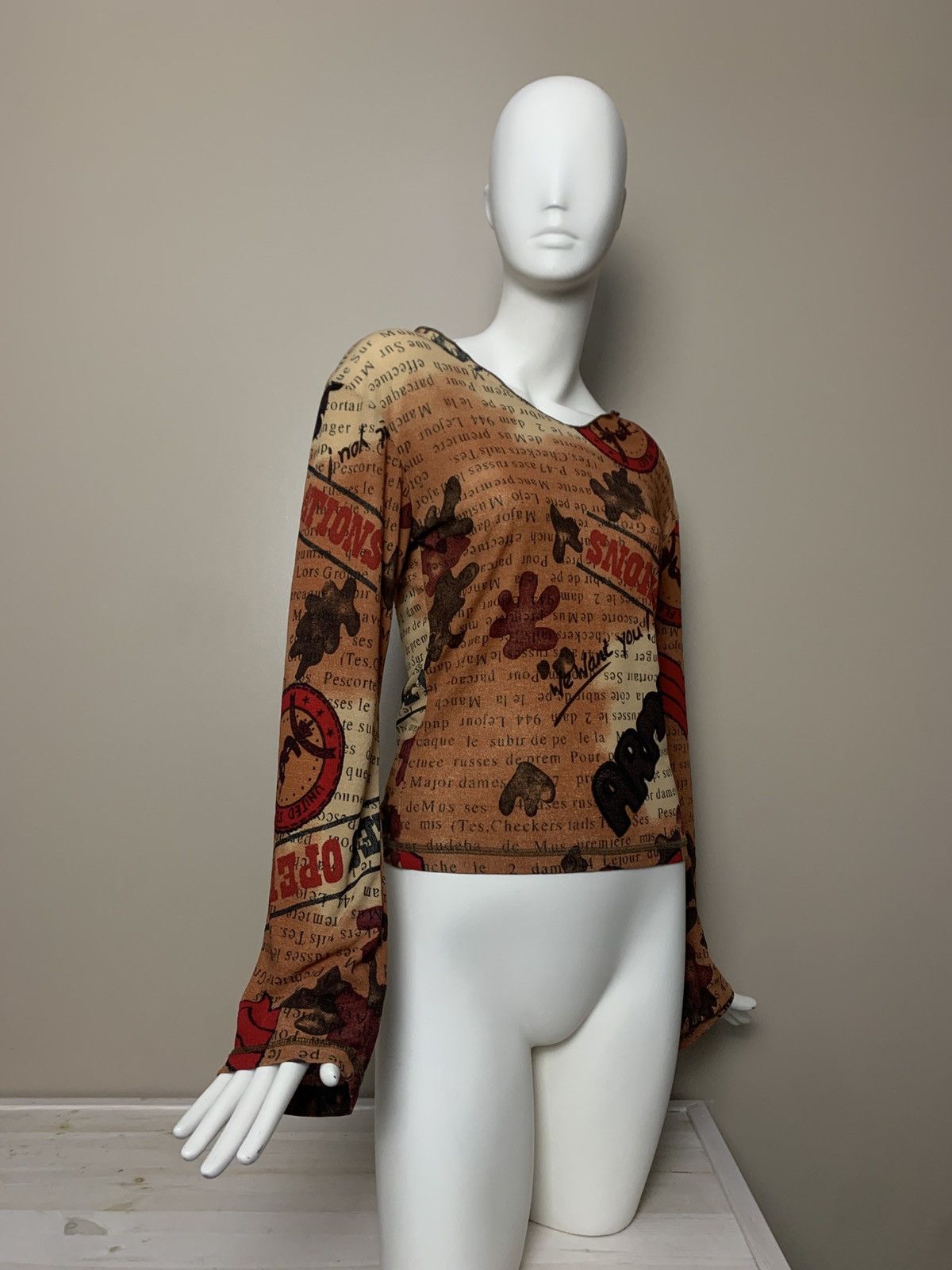 Vintage VINTAGE Y2K PRINTED LONG SLEEVE JEAN PAUL GAULTIER STYLE Size M / US 6-8 / IT 42-44 - 3 Thumbnail