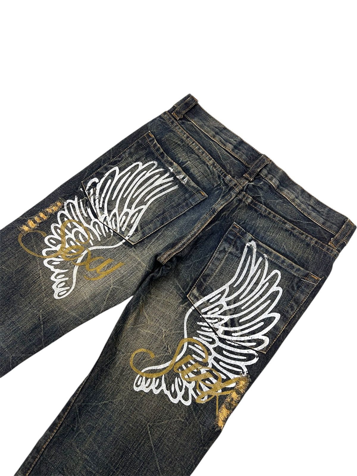 Japanese Brand × Vintage 💥Vintage K.U.I Japanese Denim Mud Wash Distressed Jeans Size US 32 / EU 48 - 10 Thumbnail