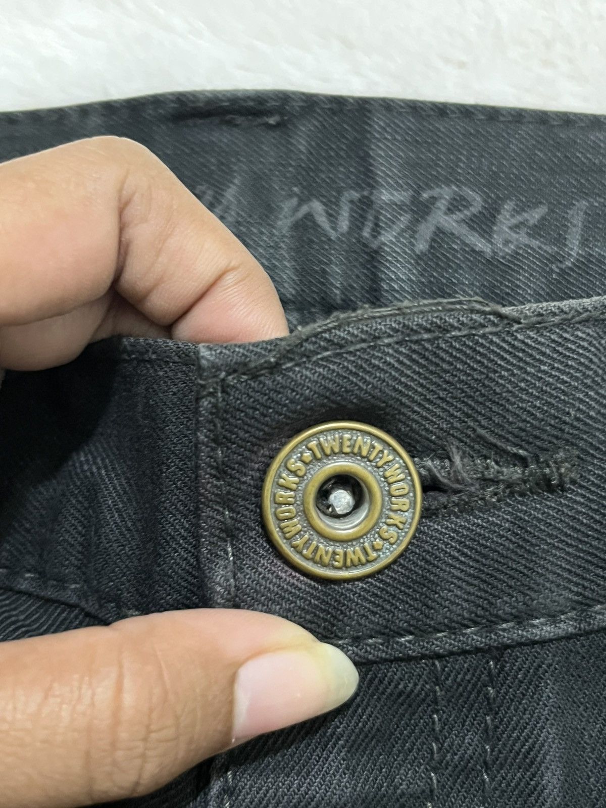Other Twenty Works Black Leather Pocket Jeans Y2K Japan Size US 30 / EU 46 - 9 Thumbnail