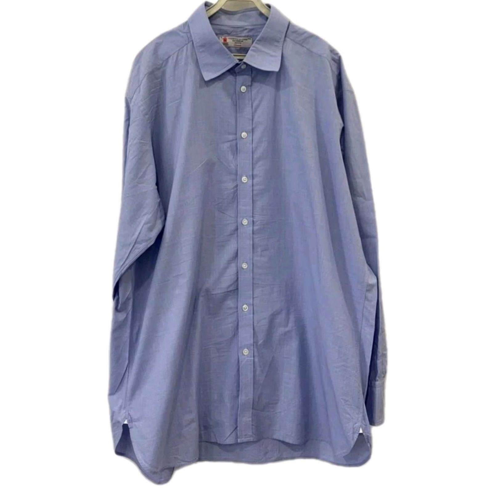 Turnbull & Asser VINTAGE Turnbull & Asser Dress Shirt 2XL Blue Prince of Wales Check Shirt Mens Late 20th Century Size 48R - 2 Thumbnail