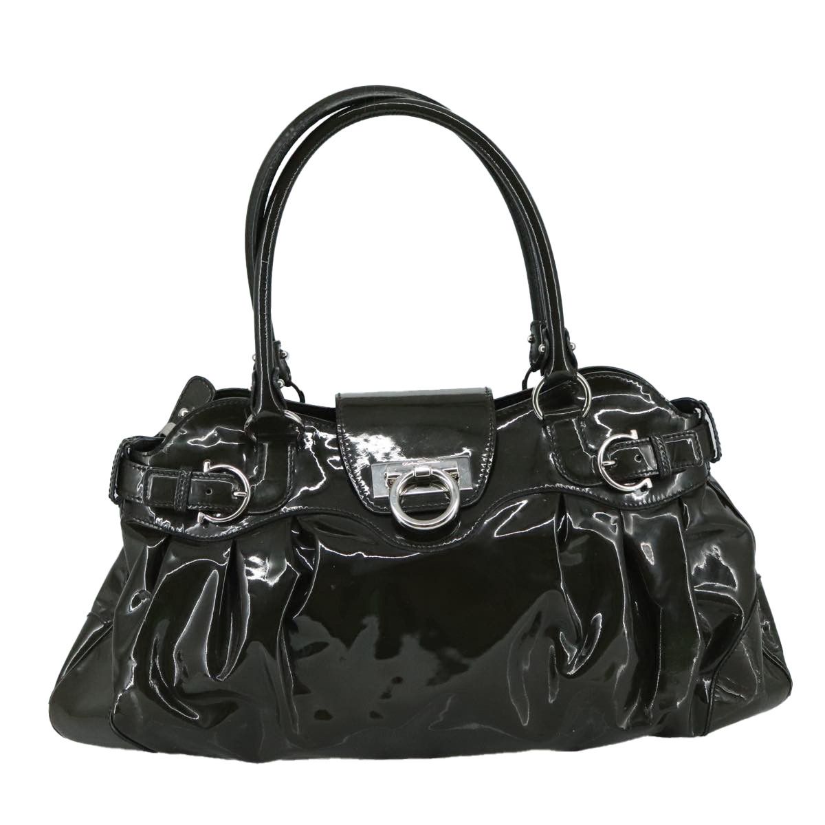 Salvatore Ferragamo Marisa Khaki Leather Handbag (Pre-Owned) Size ONE SIZE - 1 Thumbnail