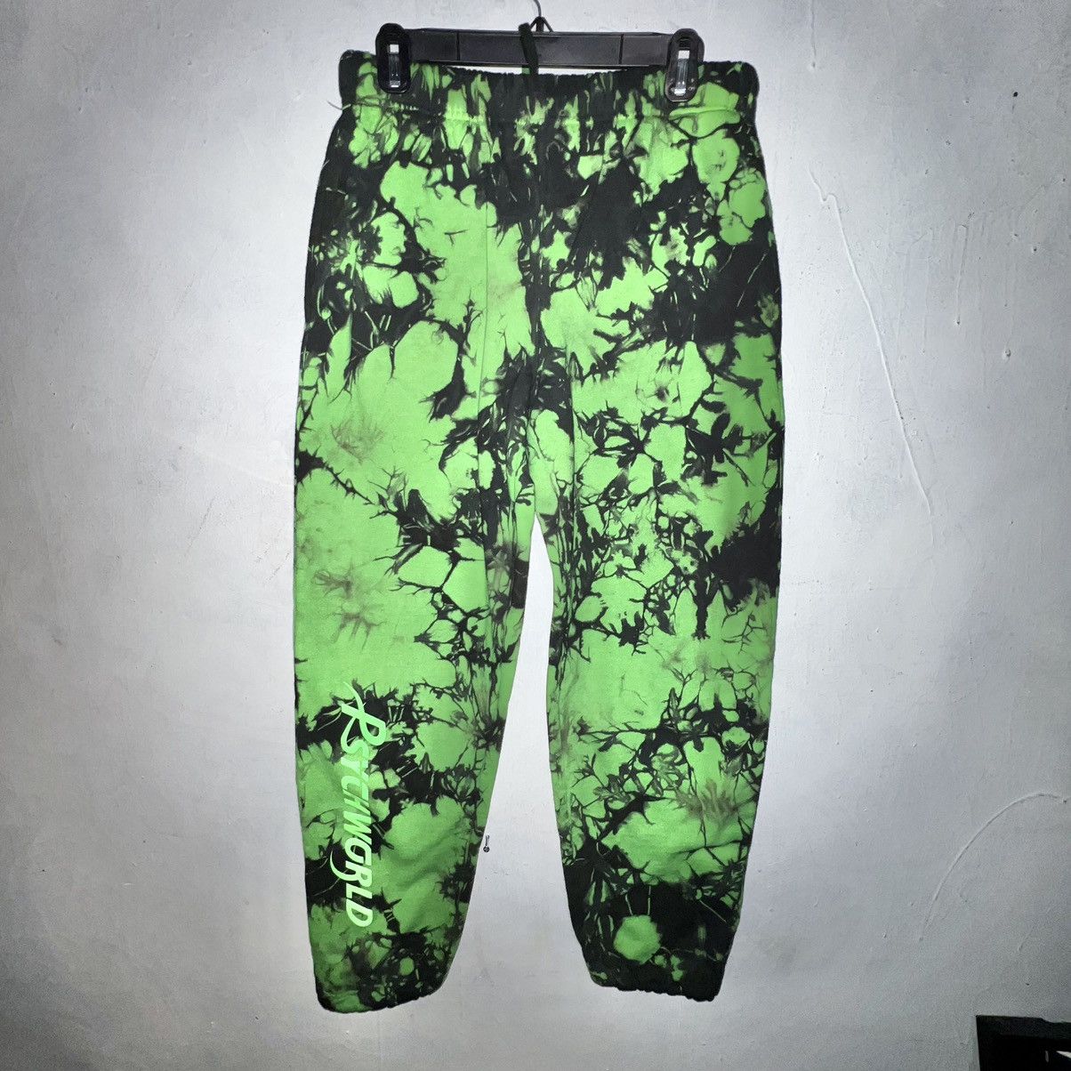 image of Psychworld Green Tye Dye Small Sweatpants Nwot, Men's (Size 30)