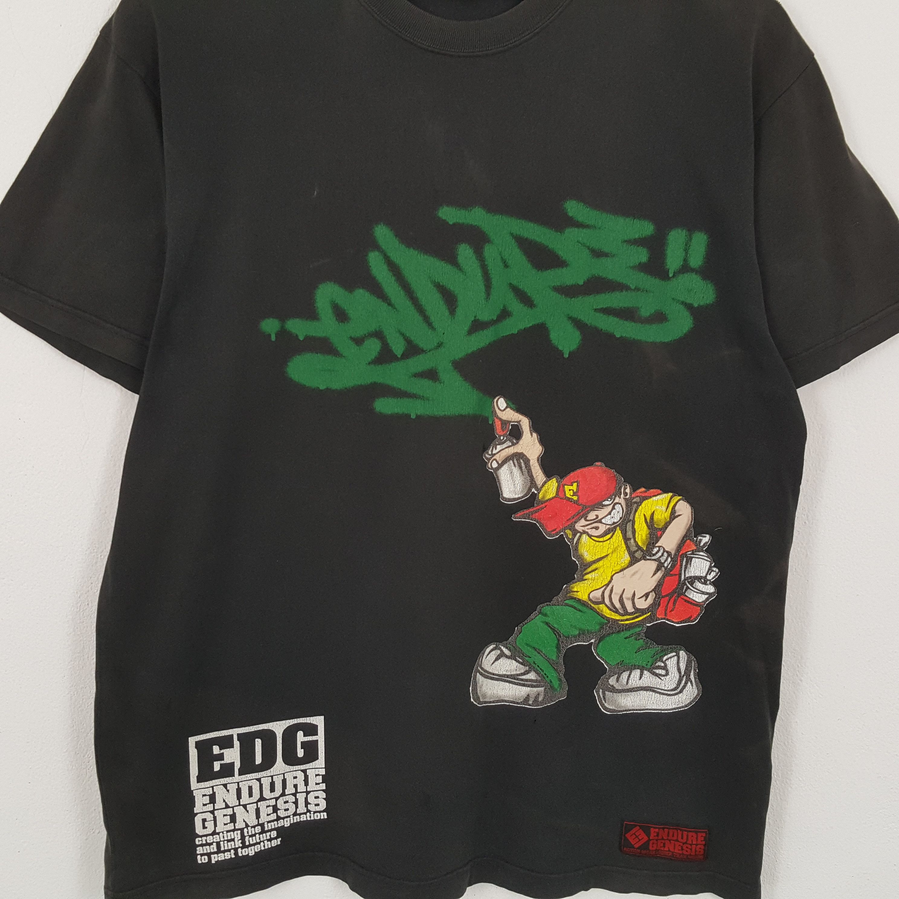 Vintage ENDURE GENESIS Streetwear Art Style Tshirt Size US XL / EU 56 / 4 - 2 Thumbnail