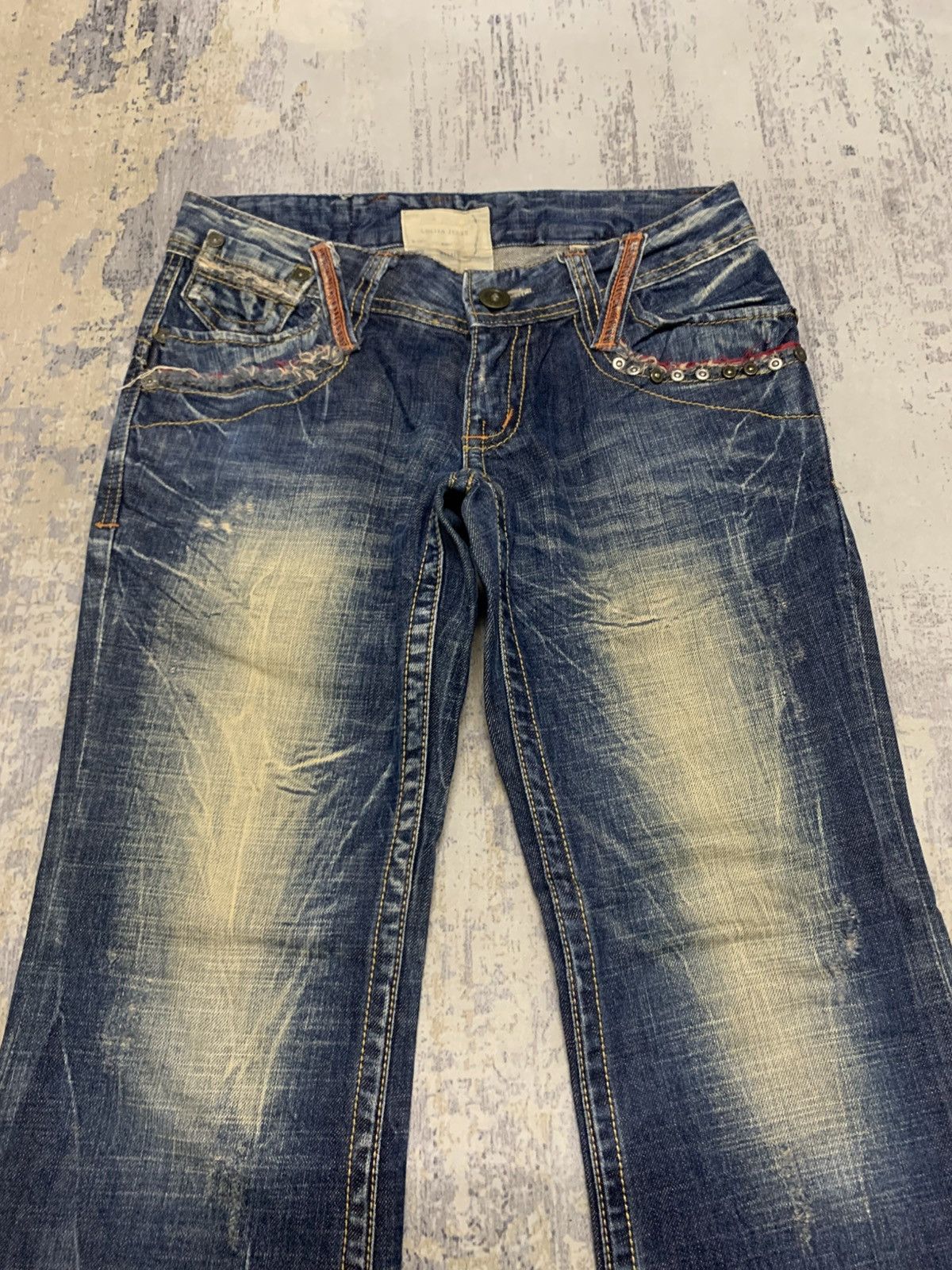 If Six Was Nine Vintage Flare Lolita Bell Bottom Jeans Size 31" - 2 Thumbnail