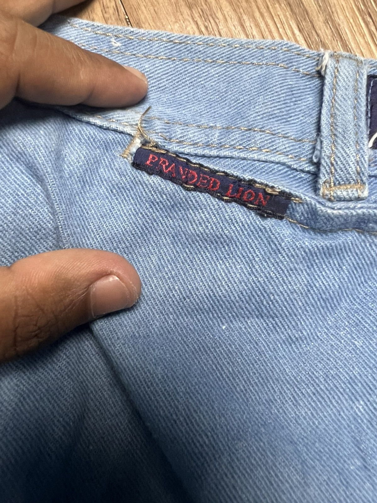 If Six Was Nine VINTAGE 70s BRANDED LION Bell Bottom Jeans (41) Size US 31 - 11 Thumbnail