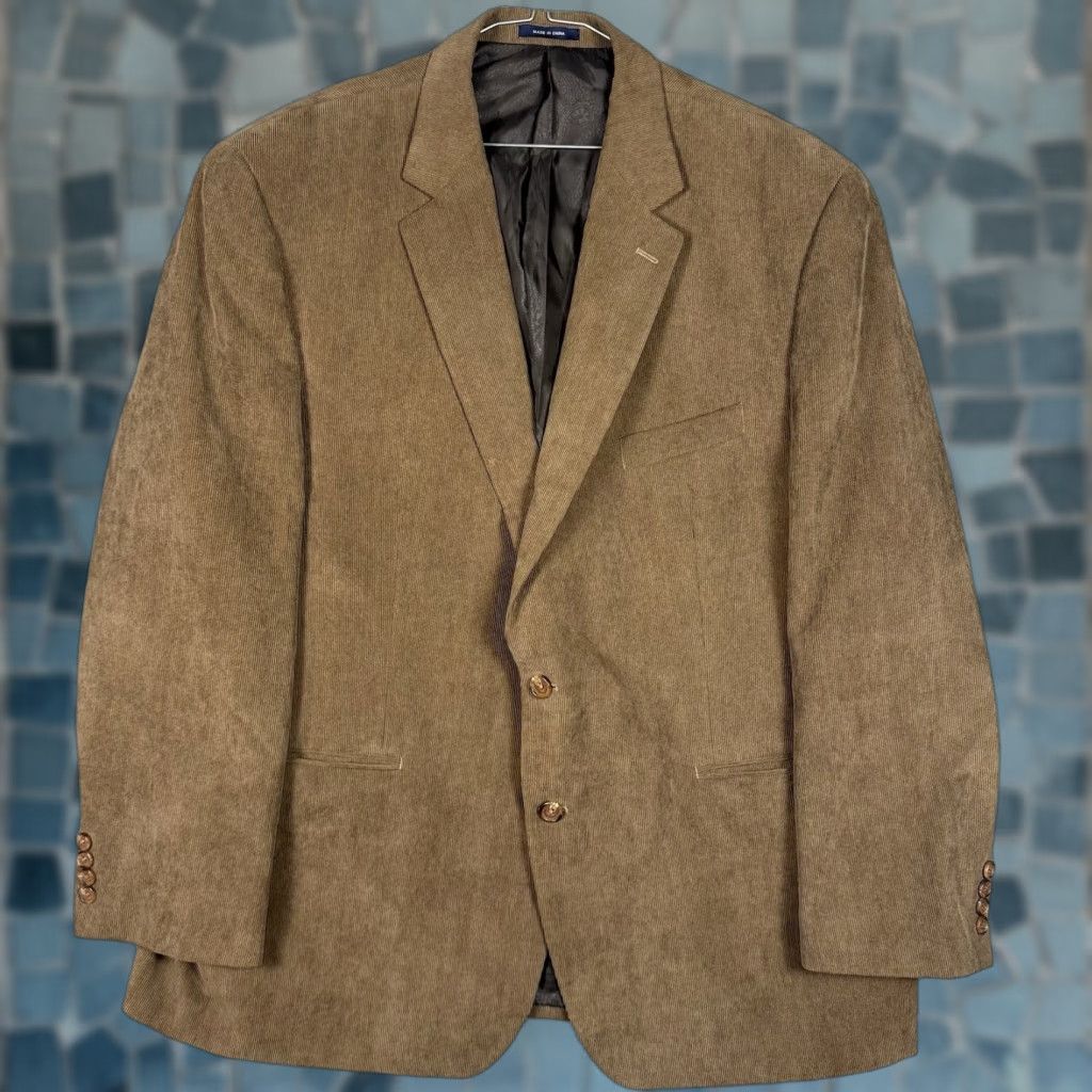 Vintage Ralph Lauren RRL Corduroy Blazer Men 48R Sportcoat Brown Notch Lapel Two-Button Single-Breasted Jacket Cardigan? Size 48R - 1 Thumbnail