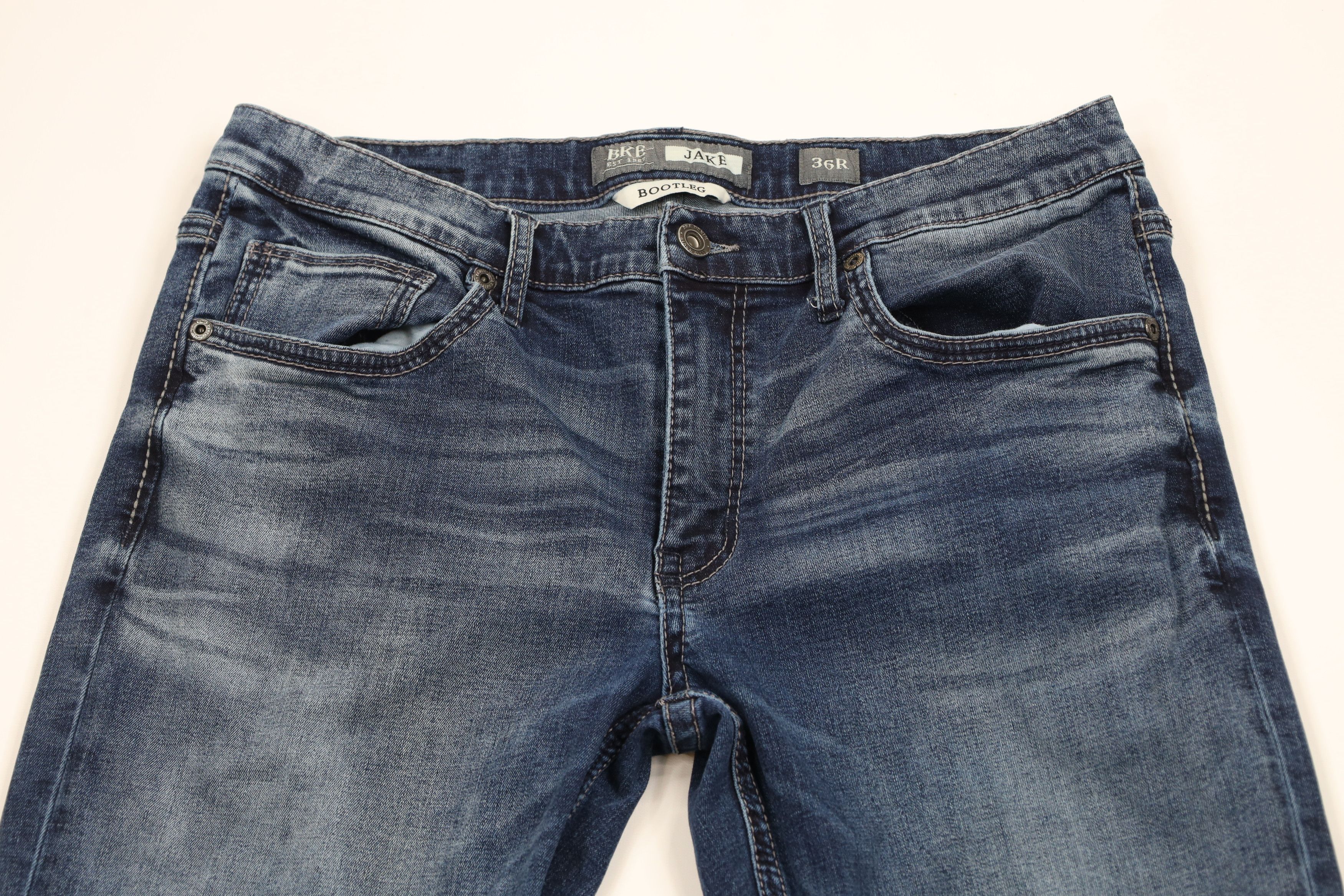 Vintage Buckle BKE Stitch Stretch Jake Bootleg Denim Jeans Blue Size US 36 / EU 52 - 2 Thumbnail