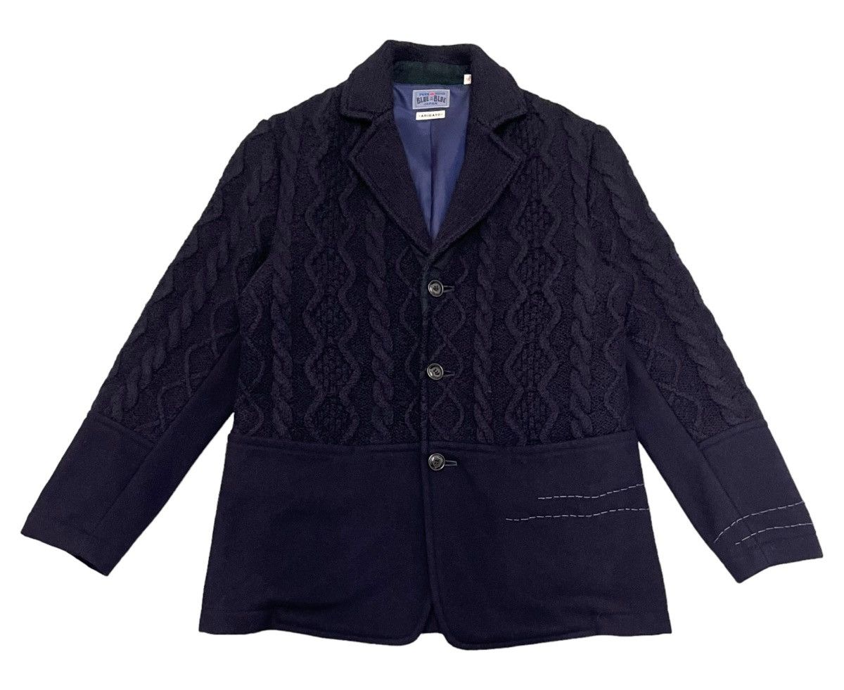 Blue Blue Japan Vintage Blue Blue Wool Blend Knit Jacket Size US M / EU 48-50 / 2 - 1 Thumbnail