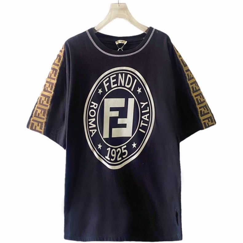 Fendi Fendi Black Logo Print Short Sleeve T-Shirt Size US M / EU 48-50 / 2 - 1 Thumbnail