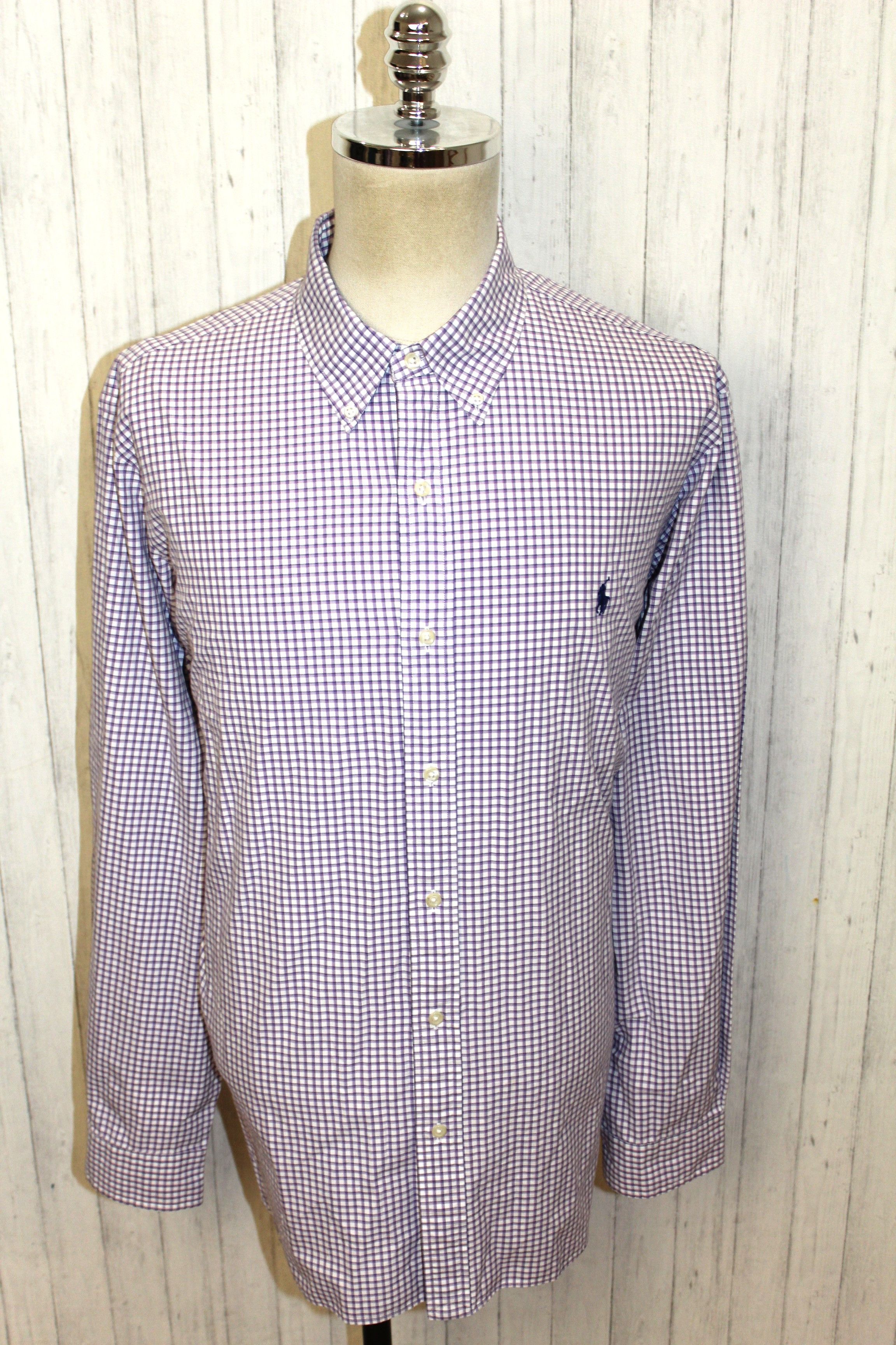 Polo Ralph Lauren RALPH LAUREN Long Sleeve Purple Check Shirt Size 2XL Size US XXL / EU 58 / 5 - 2 Thumbnail