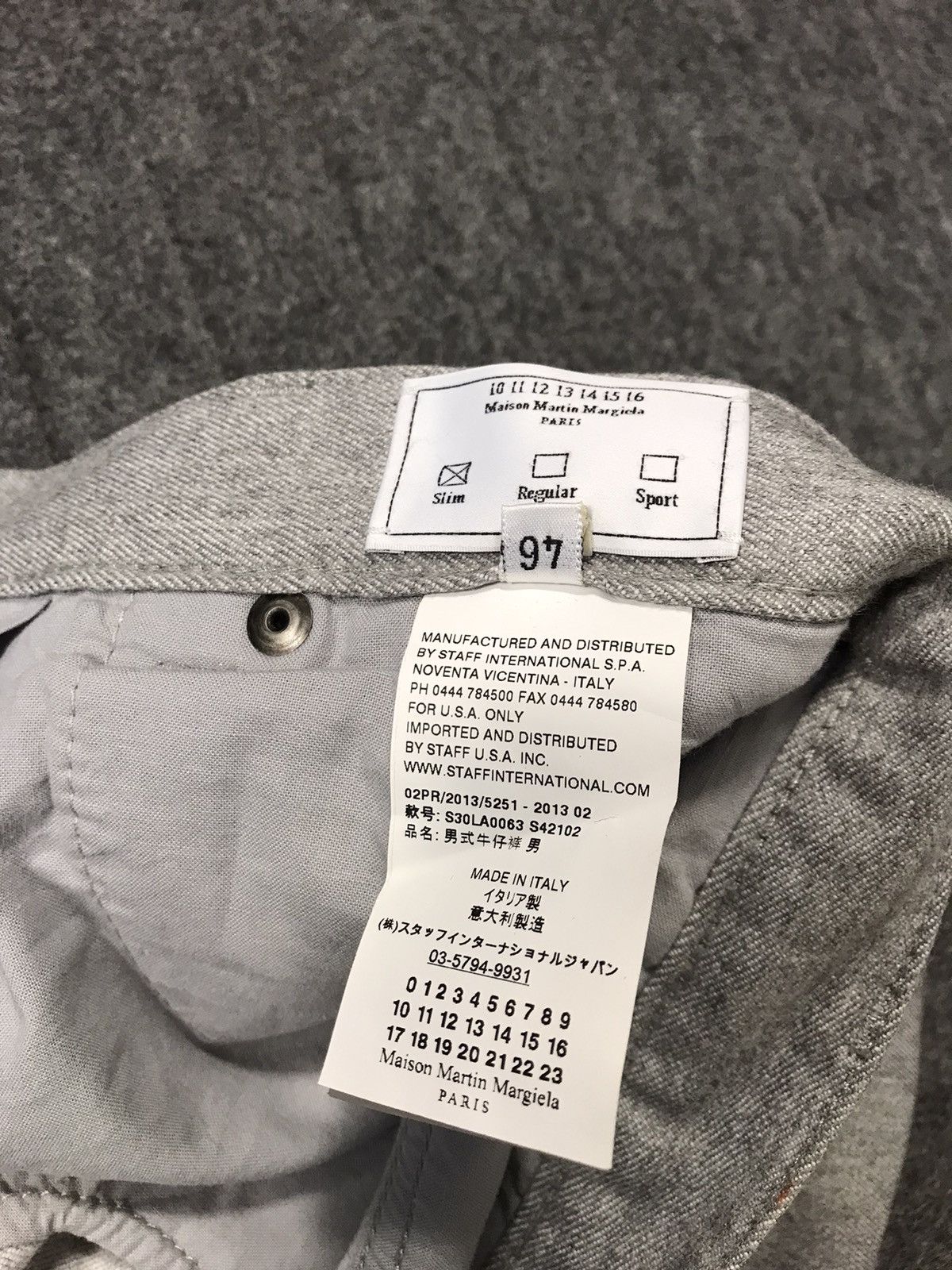 Designer Maison Martin Margiela 14 Grey Denim Buttonfly Straight Cut Size US 30 / EU 46 - 10 Thumbnail