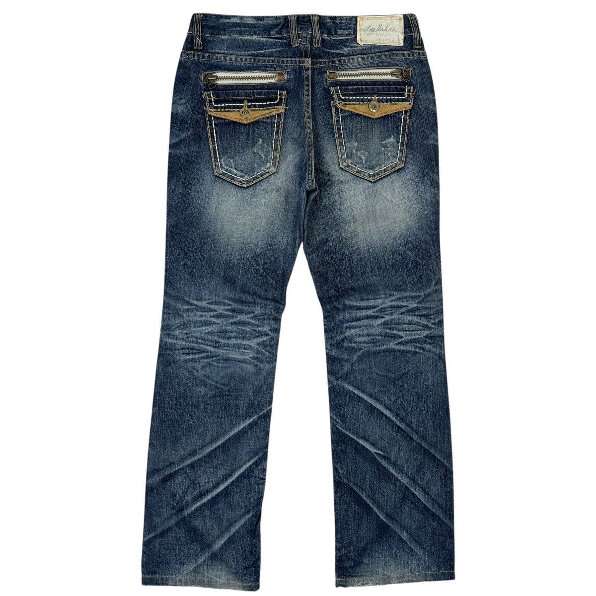 If Six Was Nine Distressed - 2000s Lolita Washed Blue Jeans Size US 36 / EU 52 - 2 Thumbnail