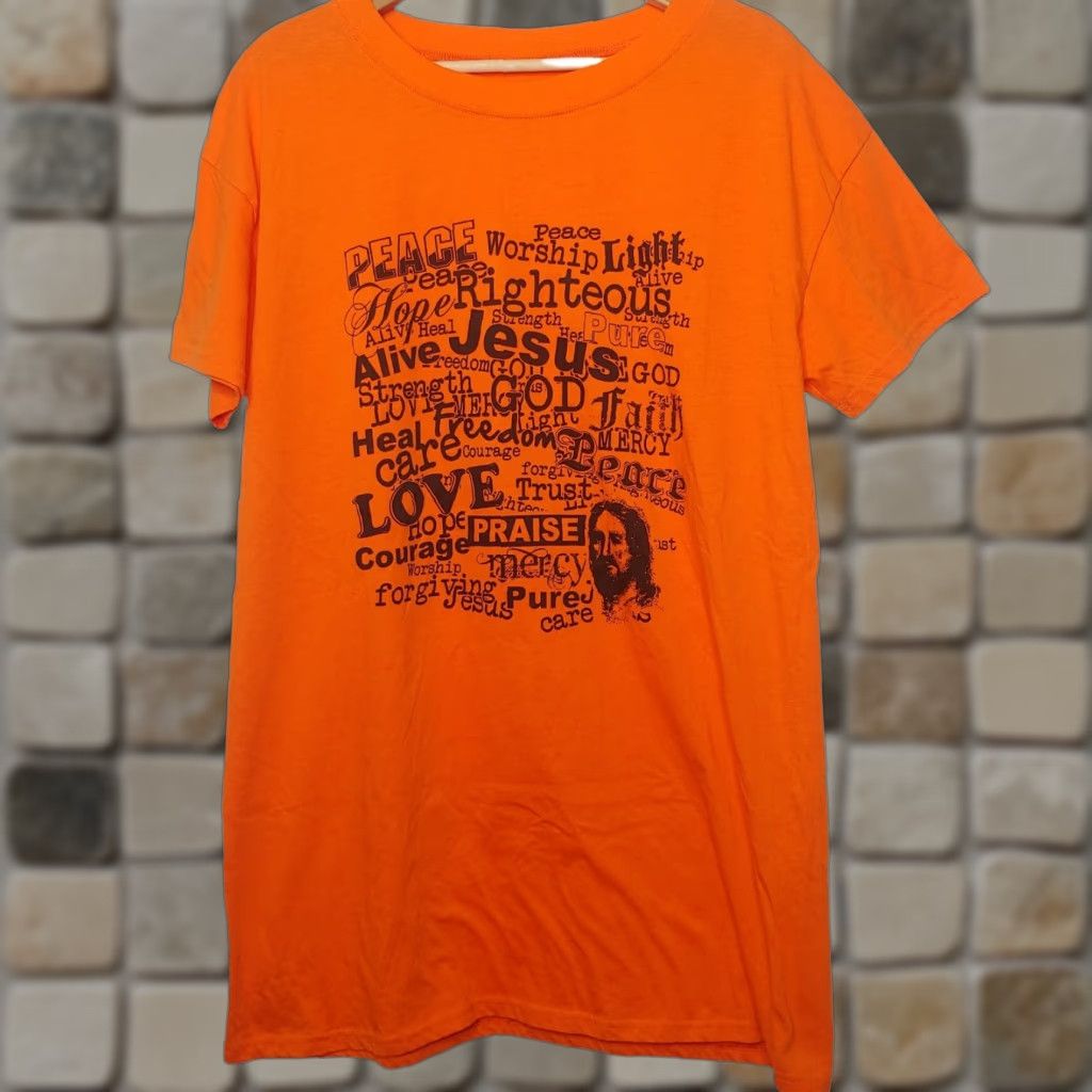 Vintage Jesus Is Lord XL Nightgown Sleep Shirt Orange Short Slv Prayer Christ Religious Shirt Womens XL Orange Nightgown Jesus Christ Prayer Size XL / US 12-14 / IT 48-50 - 1 Thumbnail