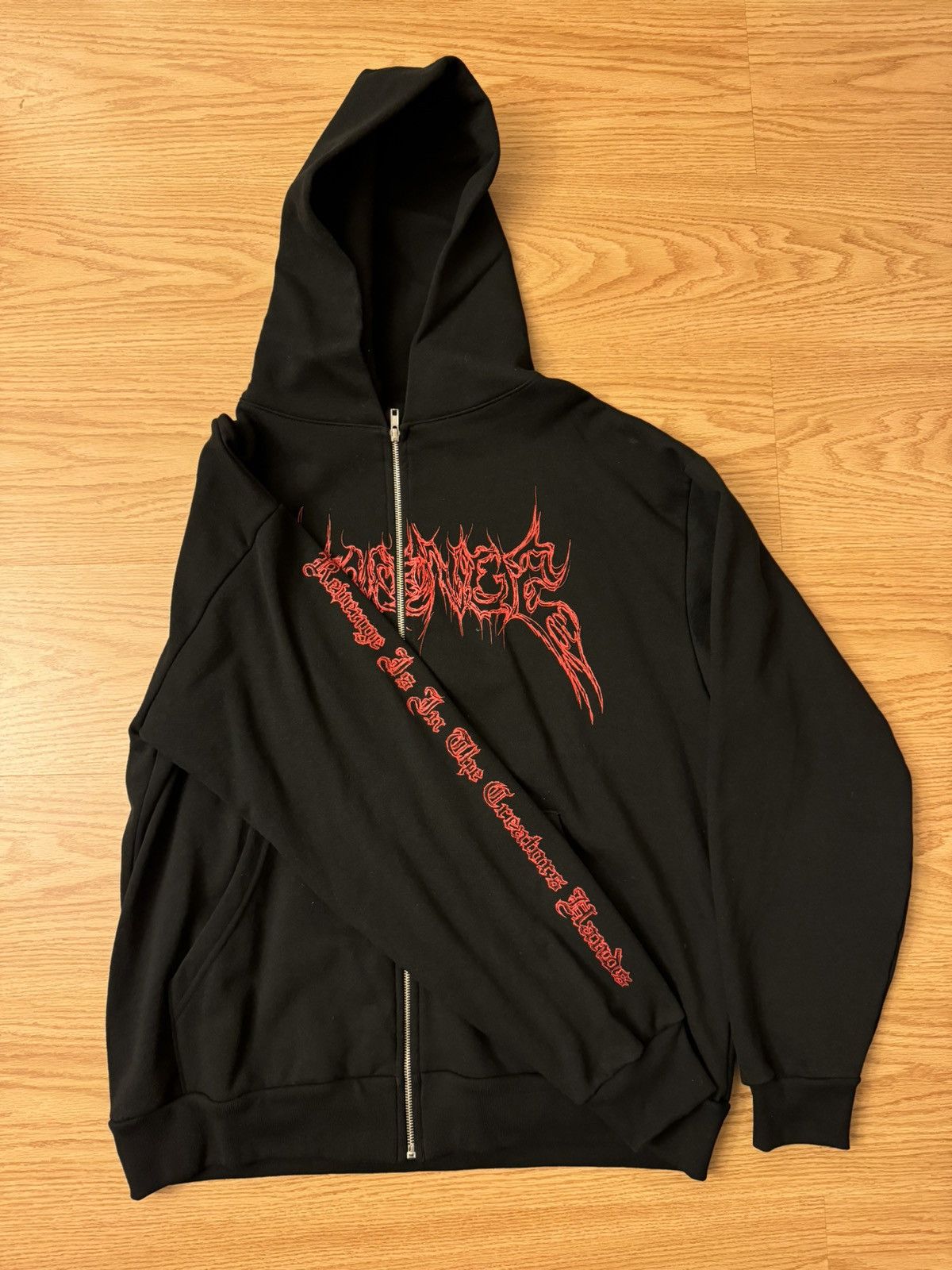 Revenge Black F-Vetements Zip Hoodie on sale