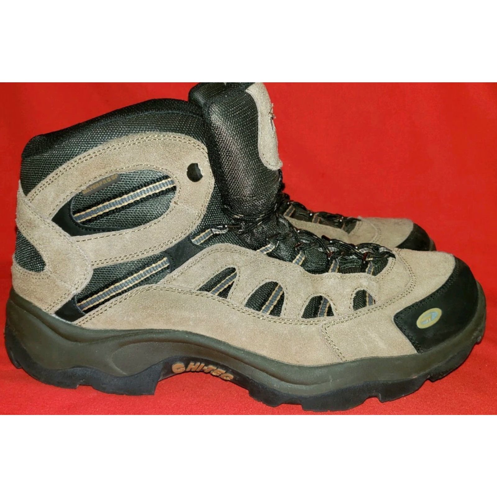 Vintage Hi-Tec Bandera Mid WP Men's Hiking Boots Size 13M Khaki Suede Ankle 7035 Size US 13 / EU 46 - 5 Thumbnail