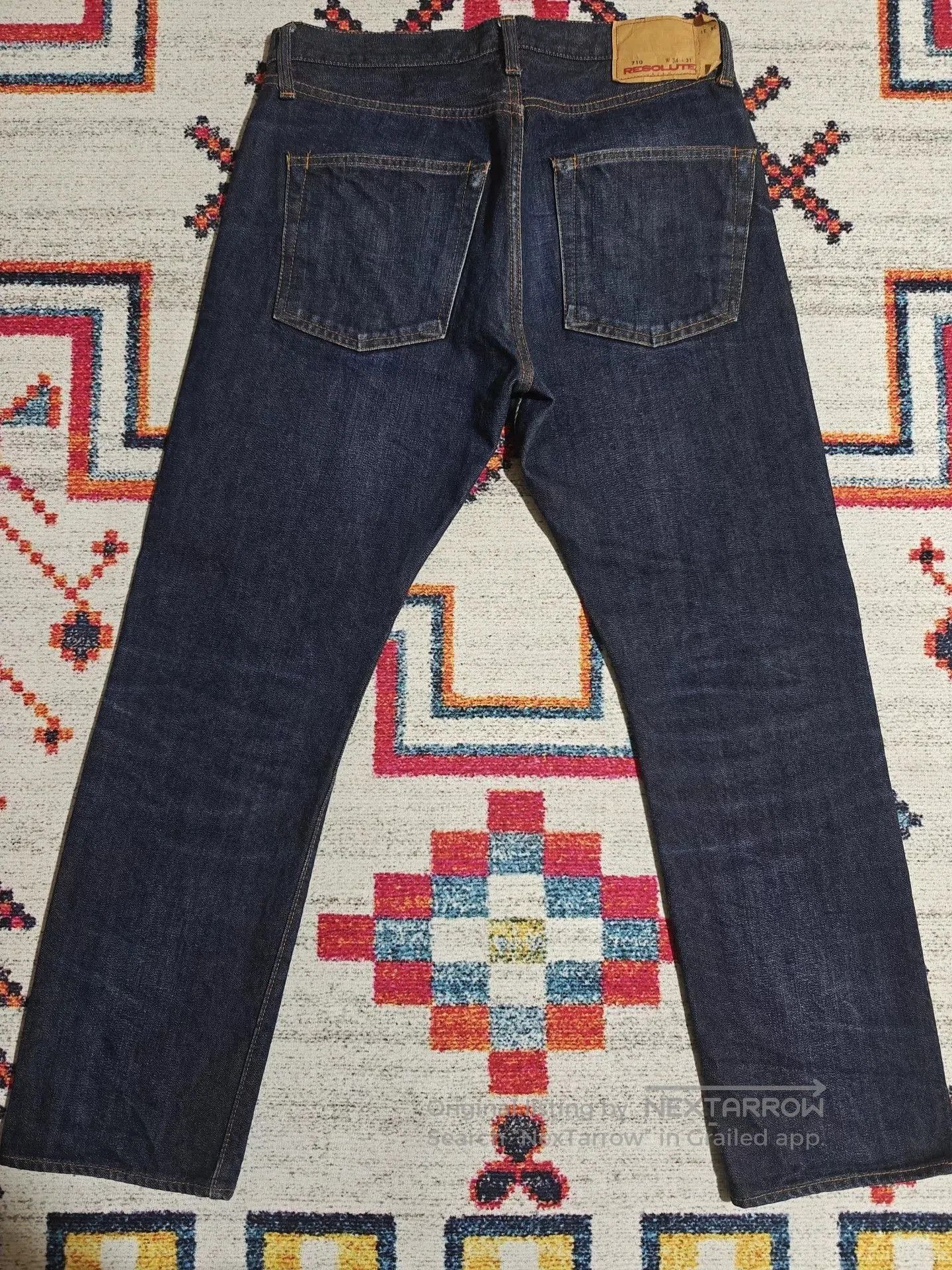 RESOLUTE RESOLUTE 710 Retro Slim Straight Raw Denim Jeans. Size US 34 / EU 50 - 3 Thumbnail